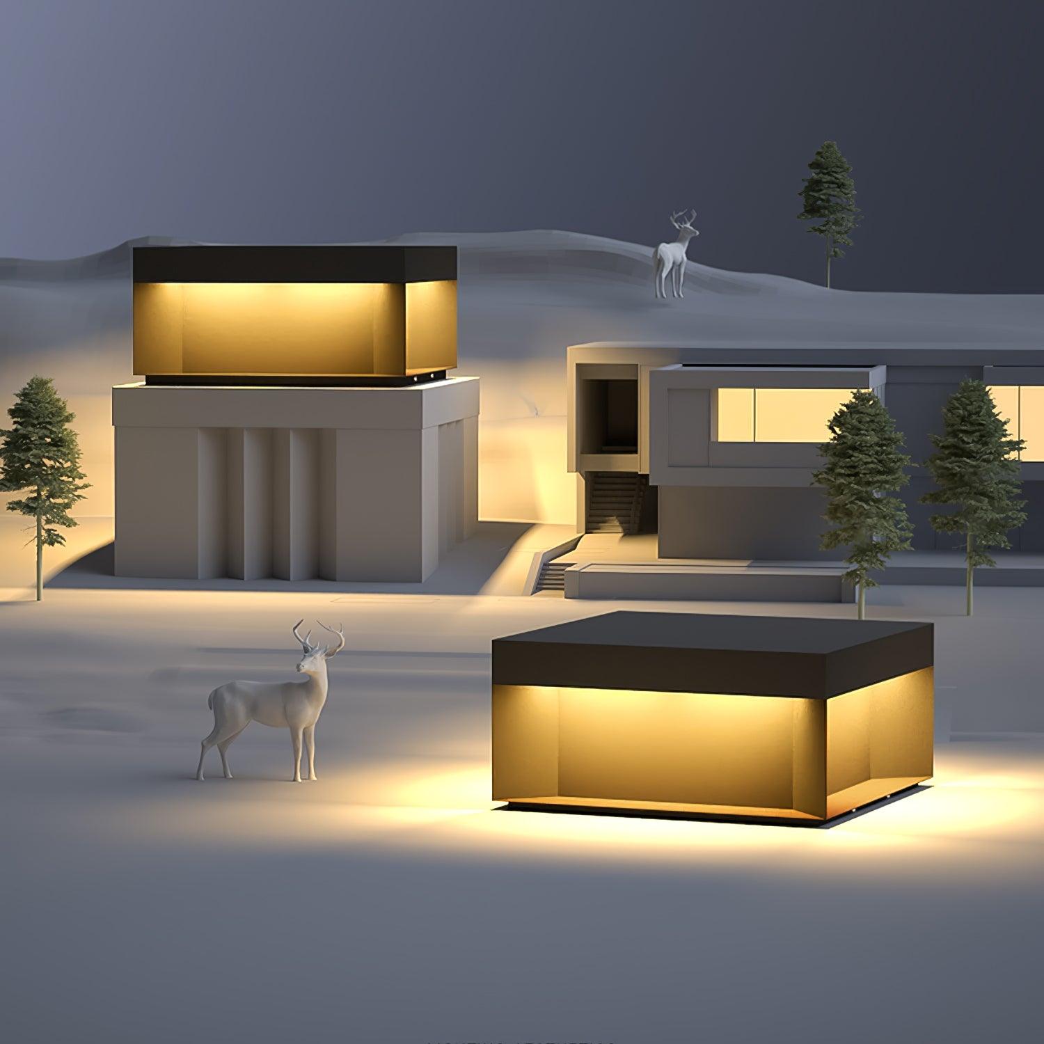 Bloc Cube IP65 Waterproof Outdoor Post Light for Garden and Pathways