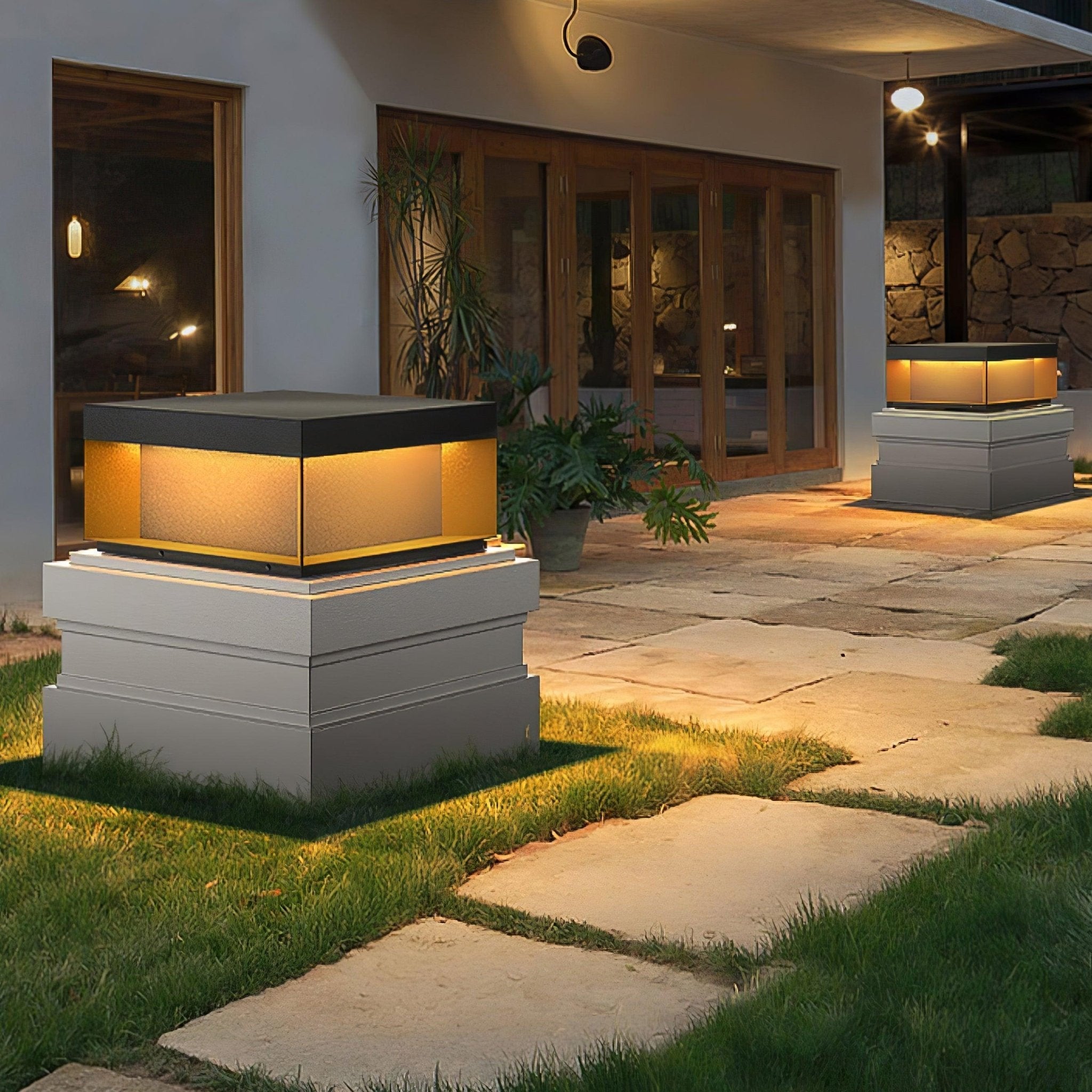 Bloc Cube IP65 Waterproof Outdoor Post Light for Garden and Pathways
