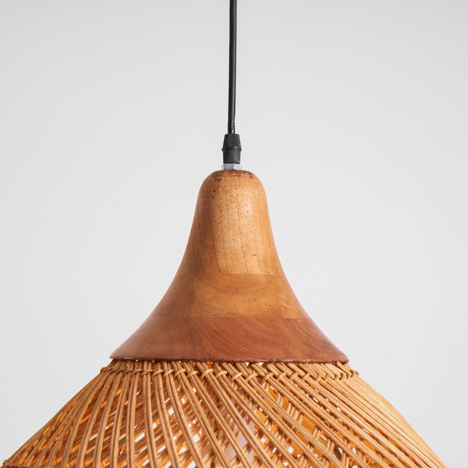 Yara Handwoven Rattan Pendant Light for Kitchen Island and Dining Room