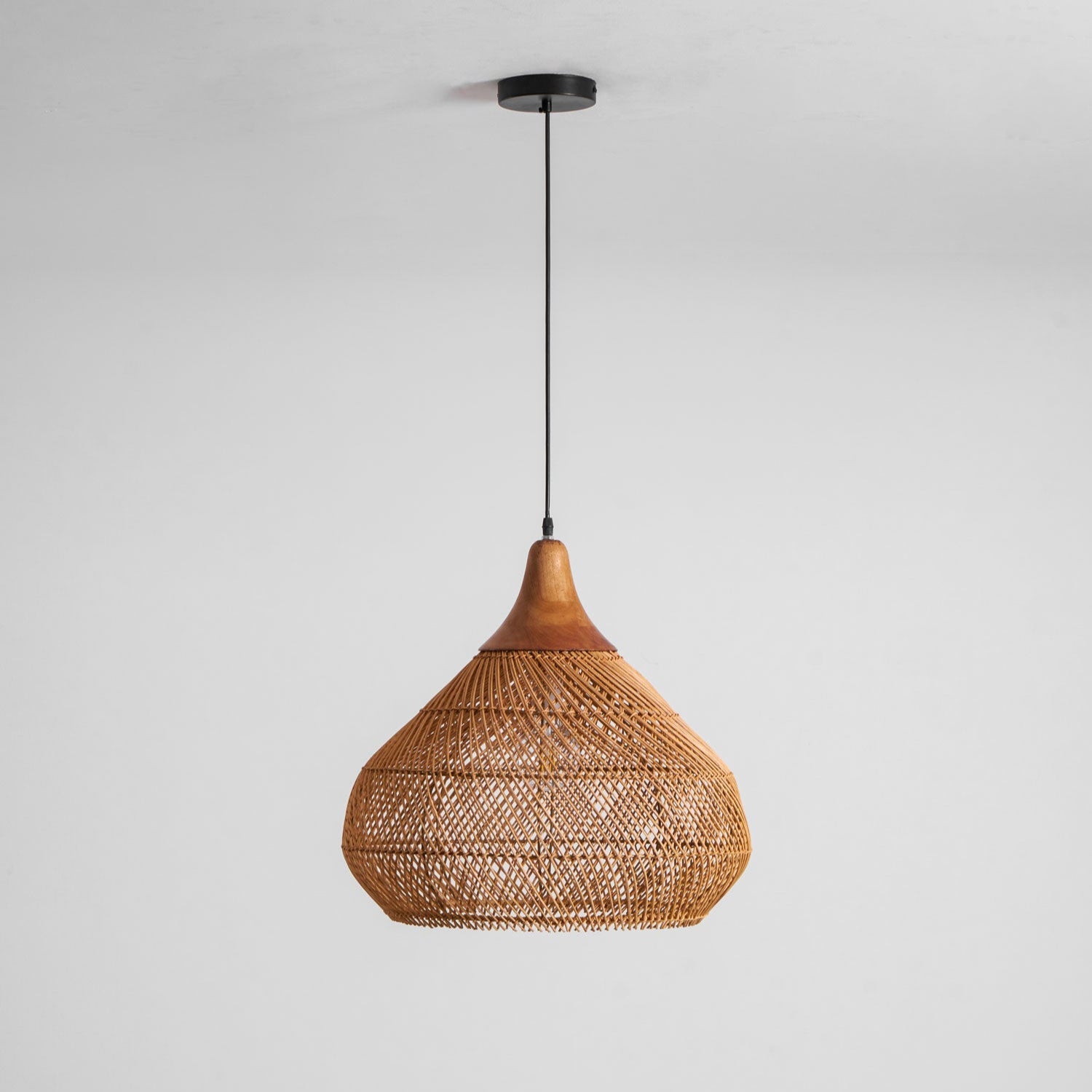 Yara Handwoven Rattan Pendant Light for Kitchen Island and Dining Room