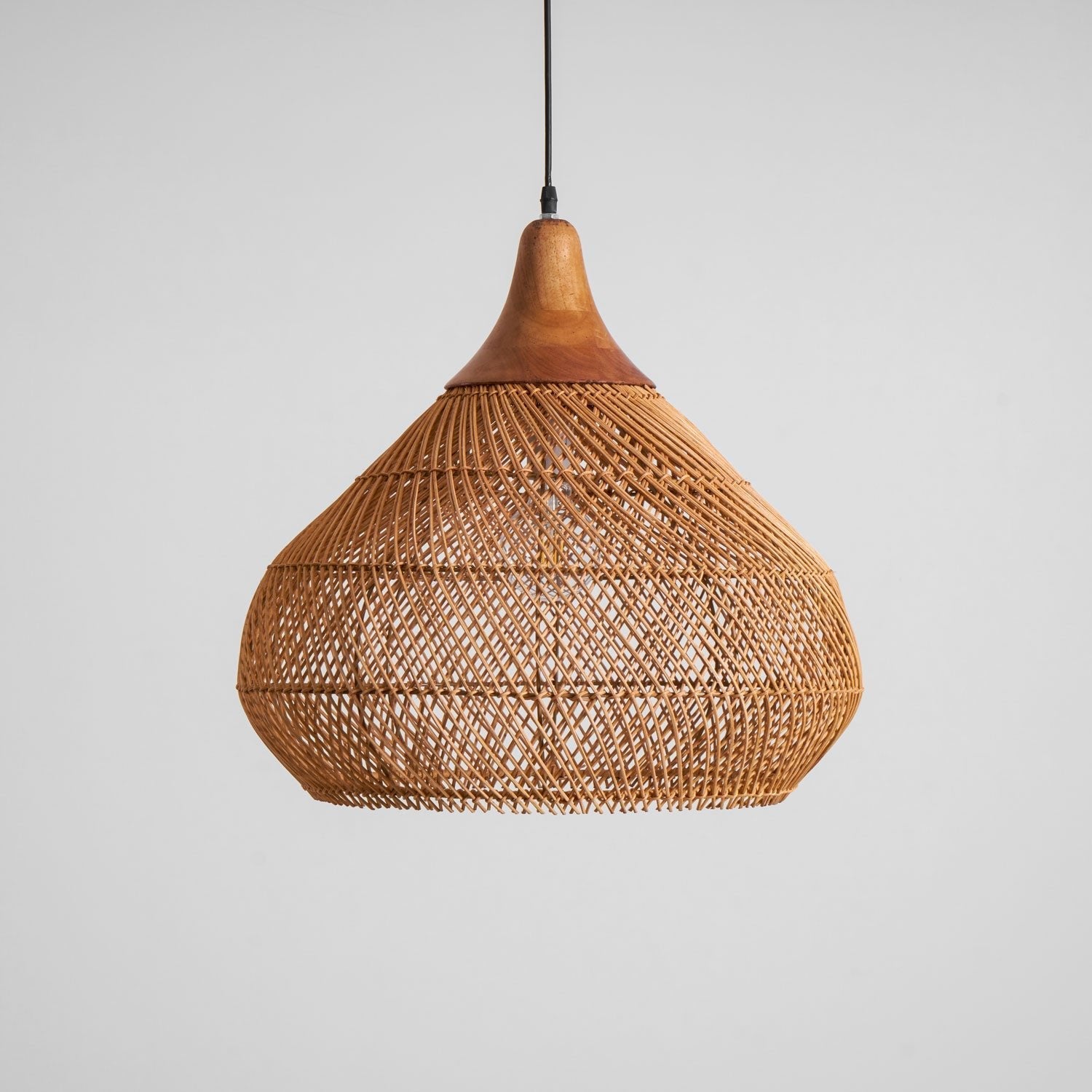 Yara Handwoven Rattan Pendant Light for Kitchen Island and Dining Room