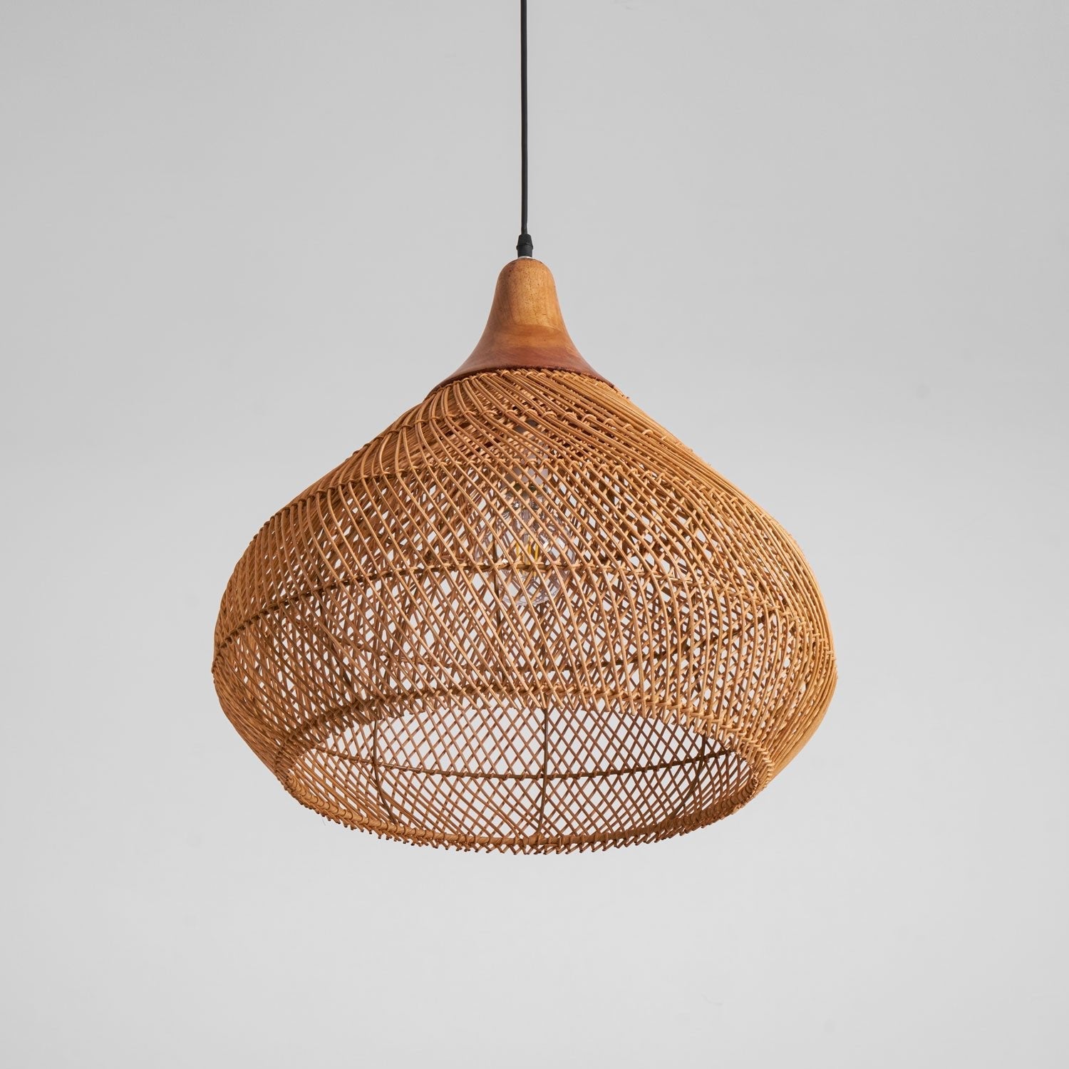 Yara Handwoven Rattan Pendant Light for Kitchen Island and Dining Room