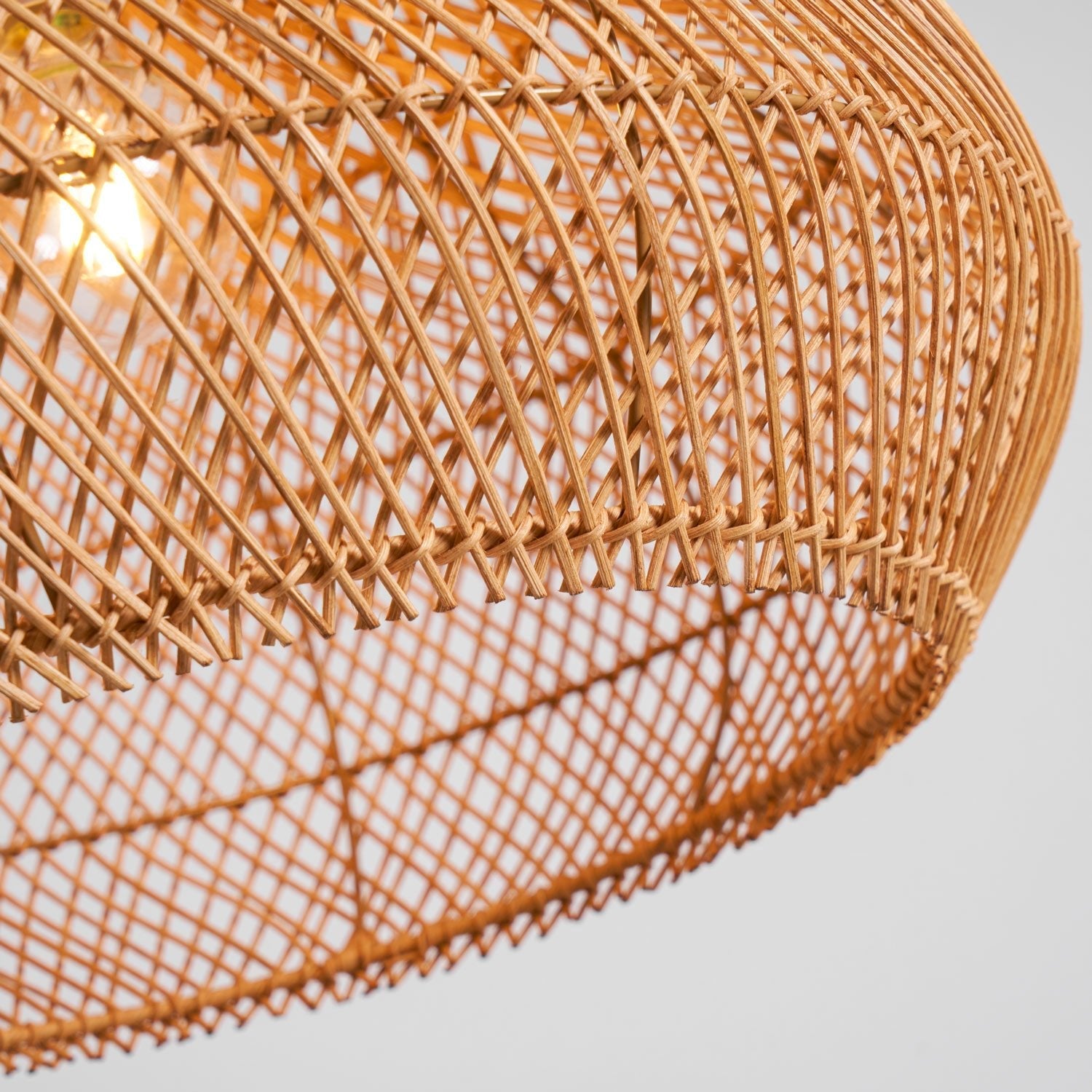 Yara Handwoven Rattan Pendant Light for Kitchen Island and Dining Room