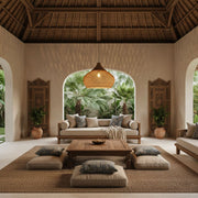 Yara Handwoven Rattan Pendant Light for Kitchen Island and Dining Room