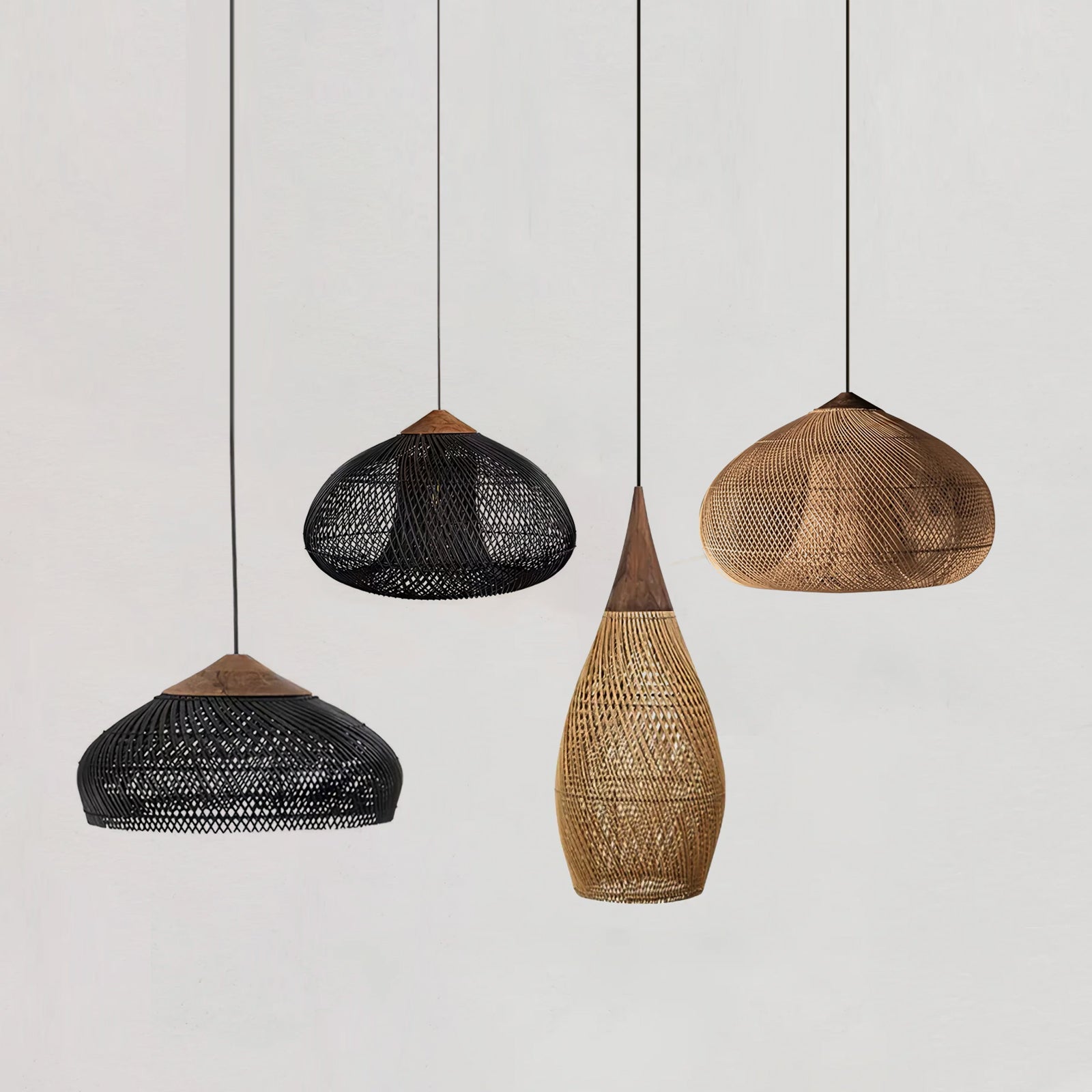 Yara Handwoven Rattan Pendant Light for Kitchen Island and Dining Room