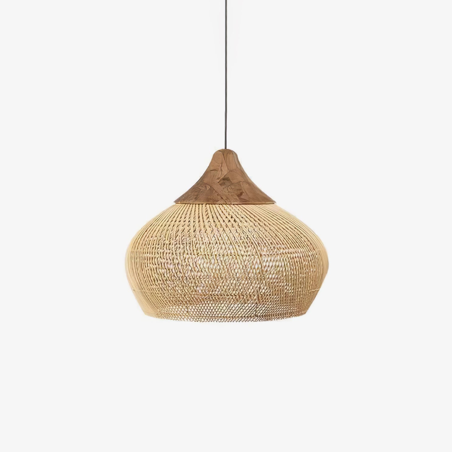 Yara Handwoven Rattan Pendant Light for Kitchen Island and Dining Room