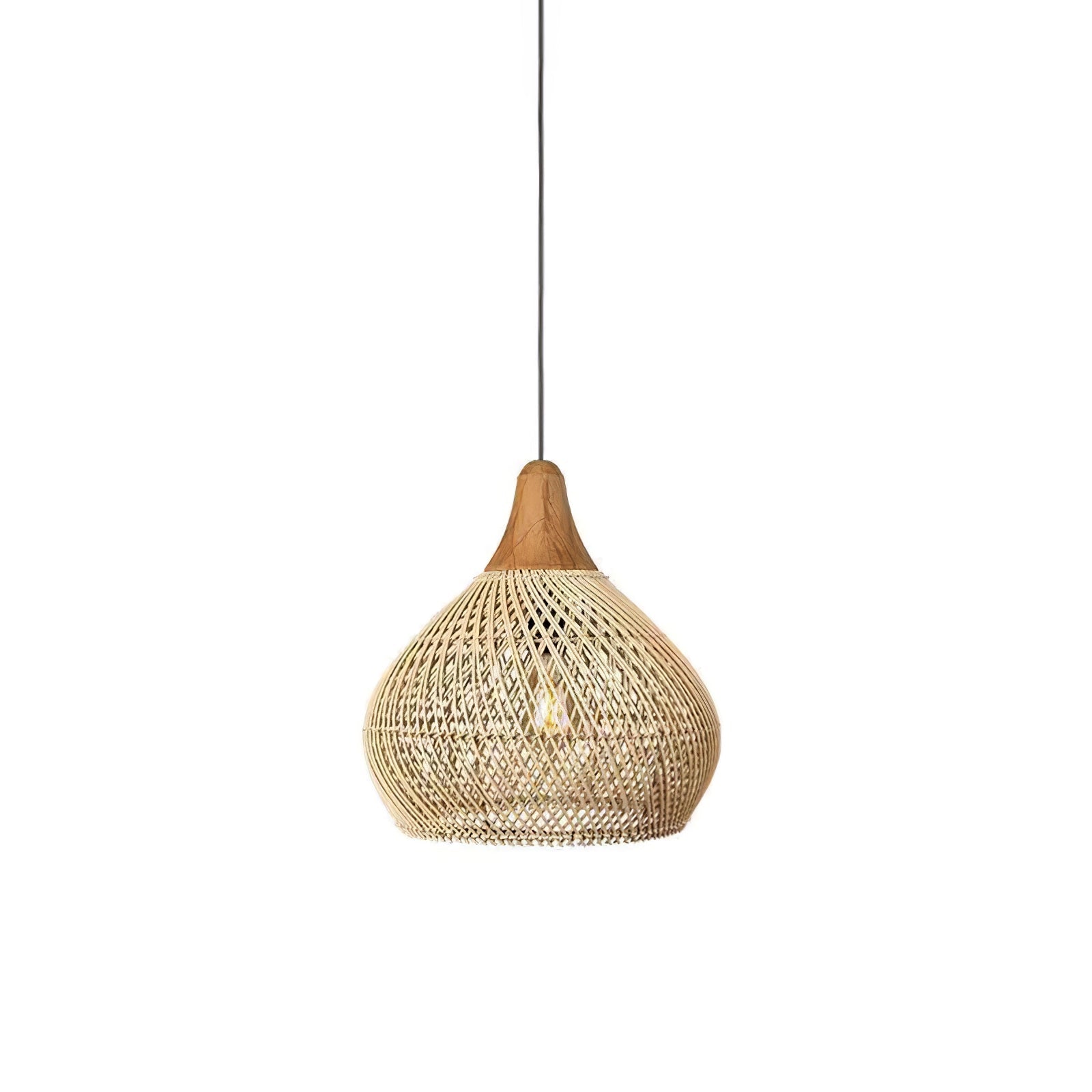 Yara Handwoven Rattan Pendant Light for Kitchen Island and Dining Room
