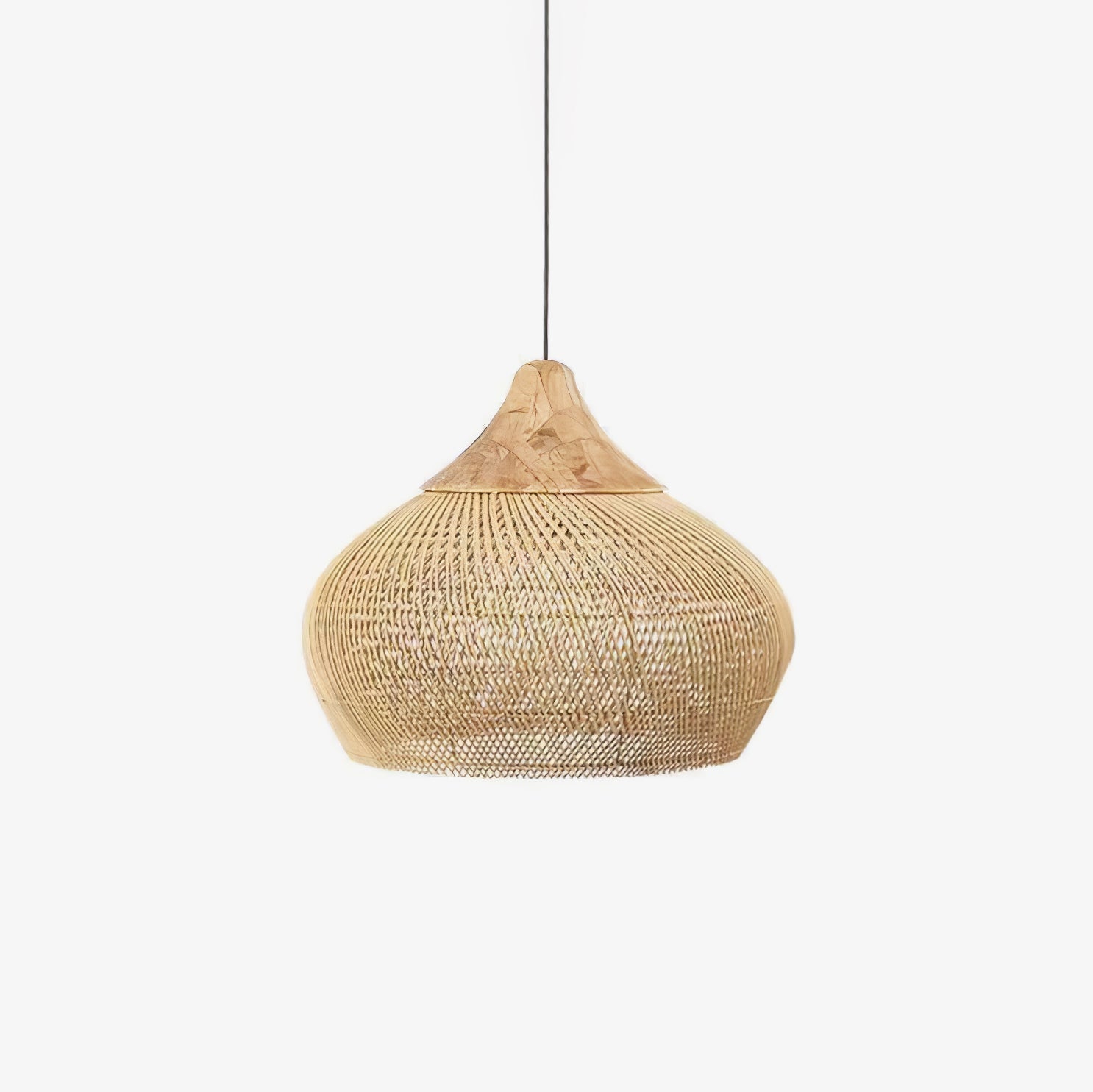 Yara Handwoven Rattan Pendant Light for Kitchen Island and Dining Room