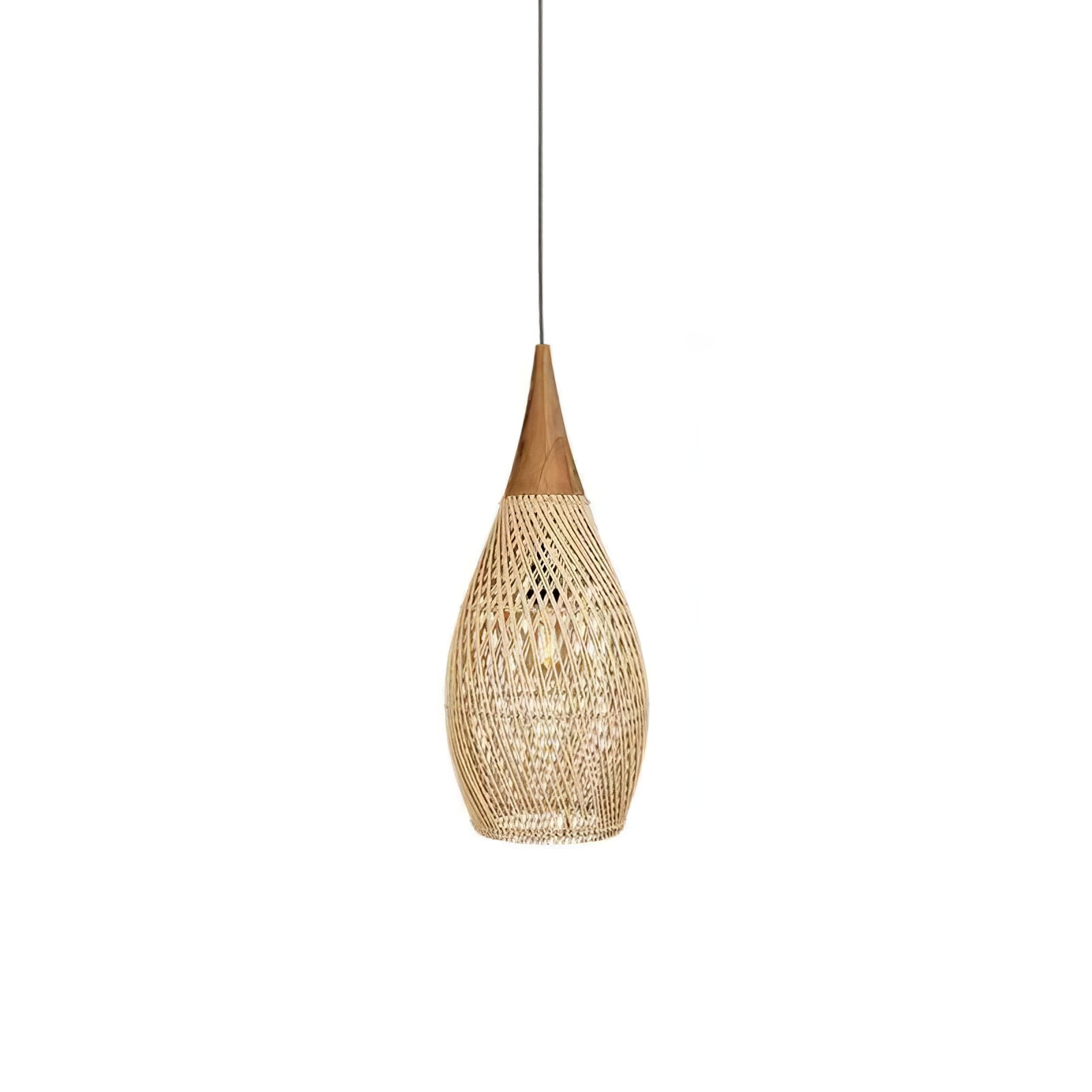 Yara Handwoven Rattan Pendant Light for Kitchen Island and Dining Room