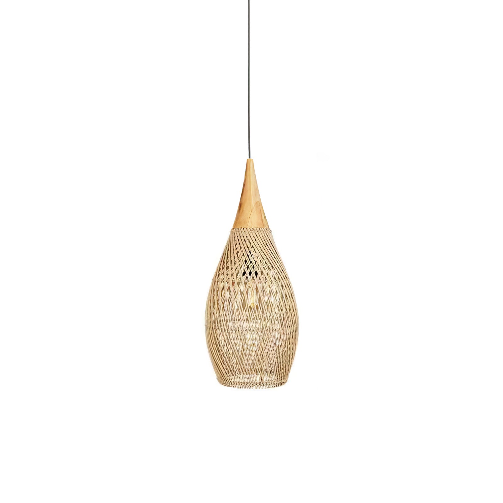 Yara Handwoven Rattan Pendant Light for Kitchen Island and Dining Room