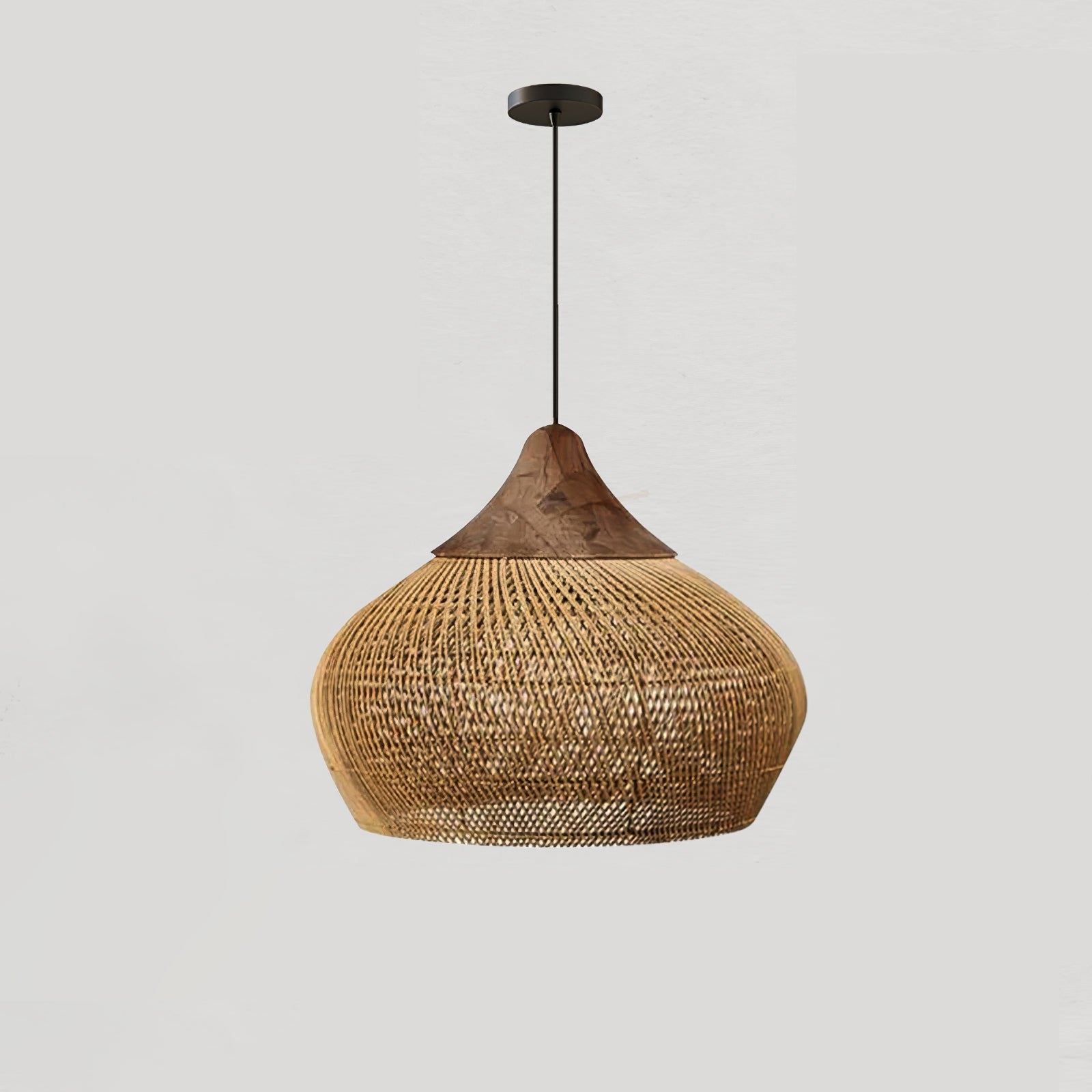 Yara Handwoven Rattan Pendant Light for Kitchen Island and Dining Room