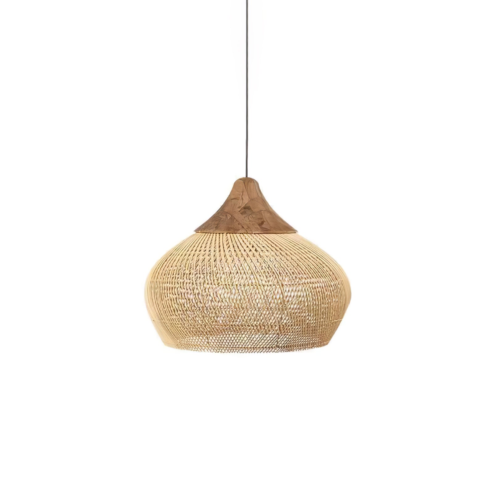 Yara Handwoven Rattan Pendant Light for Kitchen Island and Dining Room