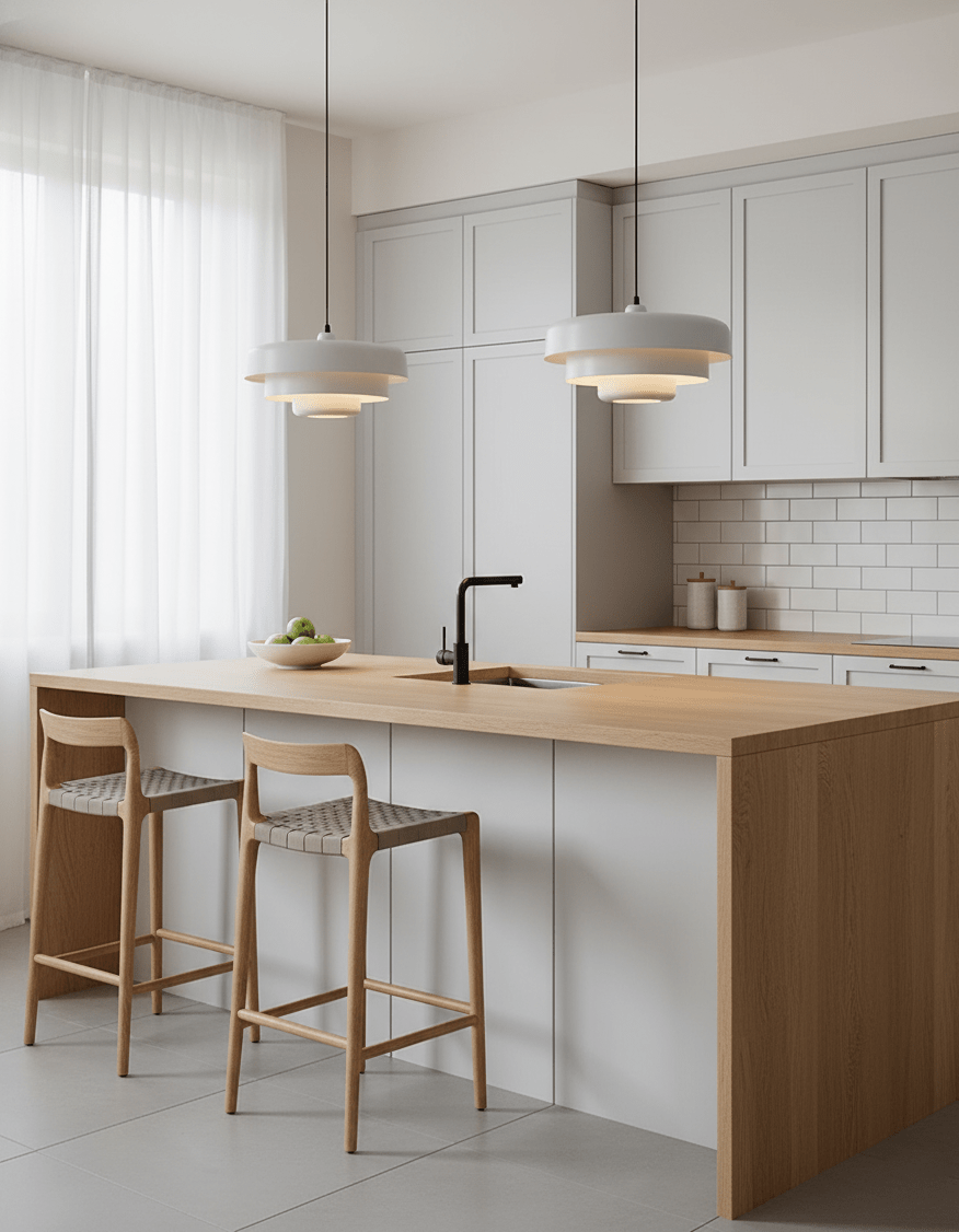 Cakora Bauhaus Metal Pendant Light for Kitchen & Dining Room