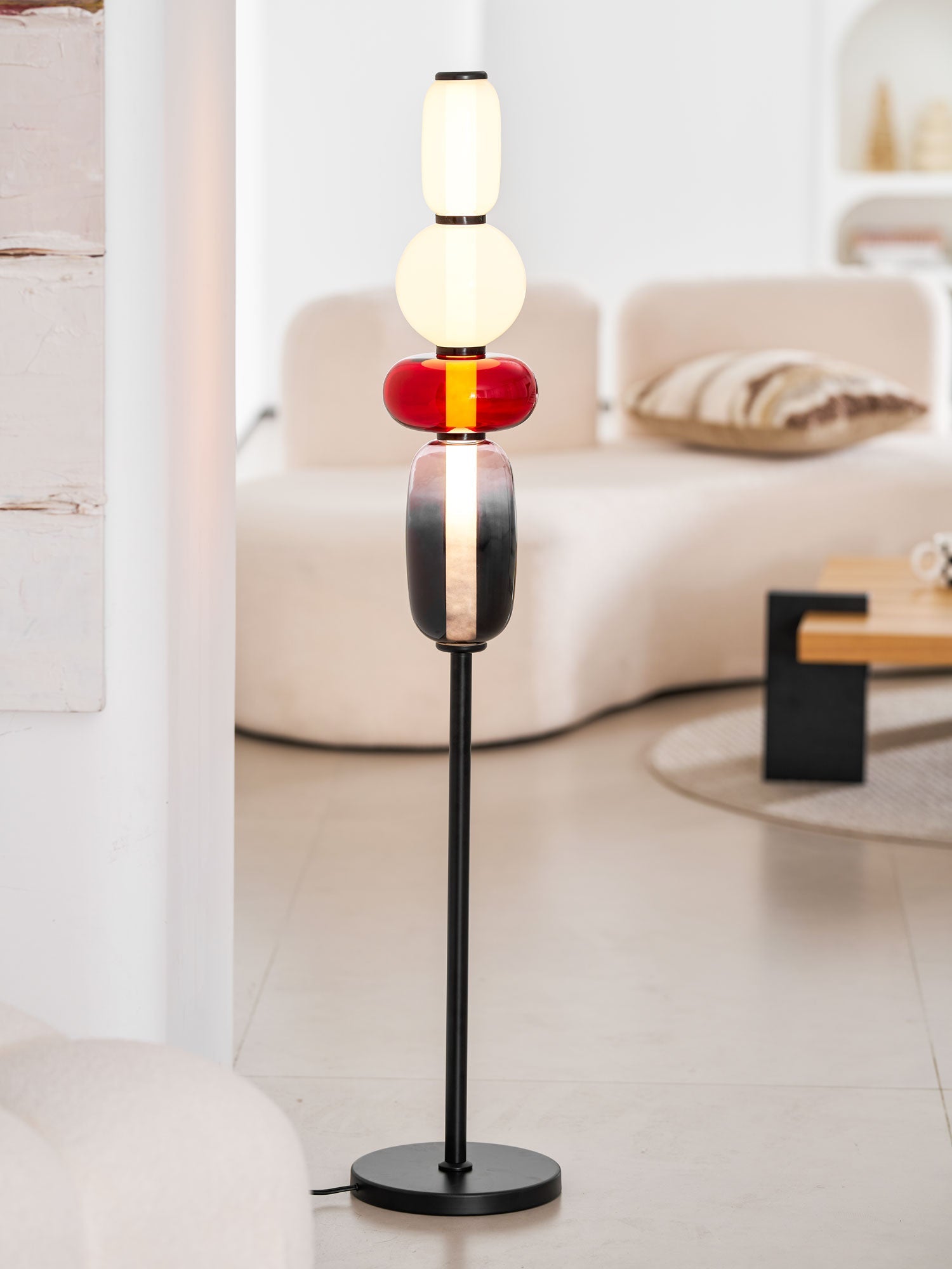 Prisma Hand-Blown Glass Floor Lamp for Living Room & Bedroom
