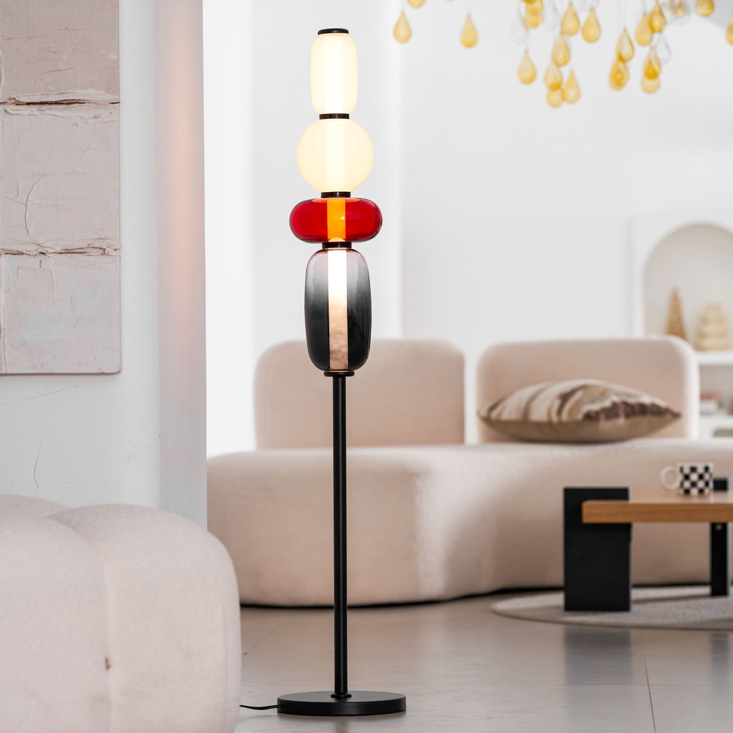 Prisma Hand-Blown Glass Floor Lamp for Living Room & Bedroom