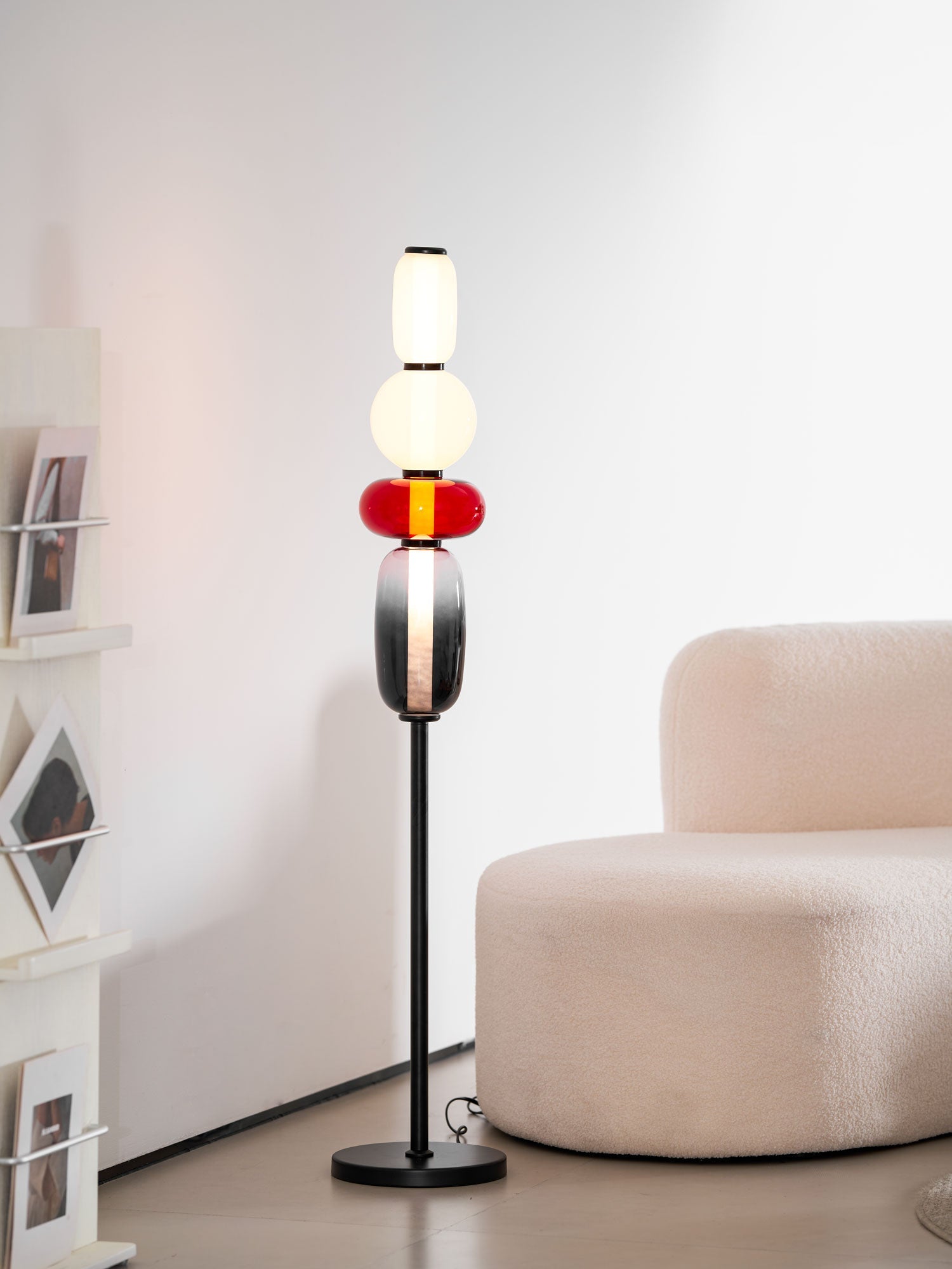 Prisma Hand-Blown Glass Floor Lamp for Living Room & Bedroom