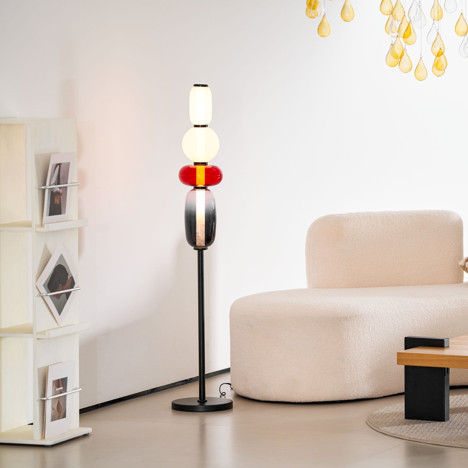 Prisma Hand-Blown Glass Floor Lamp for Living Room & Bedroom
