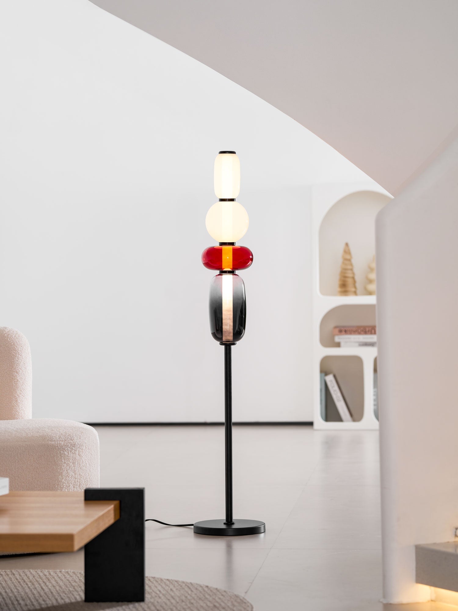 Prisma Hand-Blown Glass Floor Lamp for Living Room & Bedroom