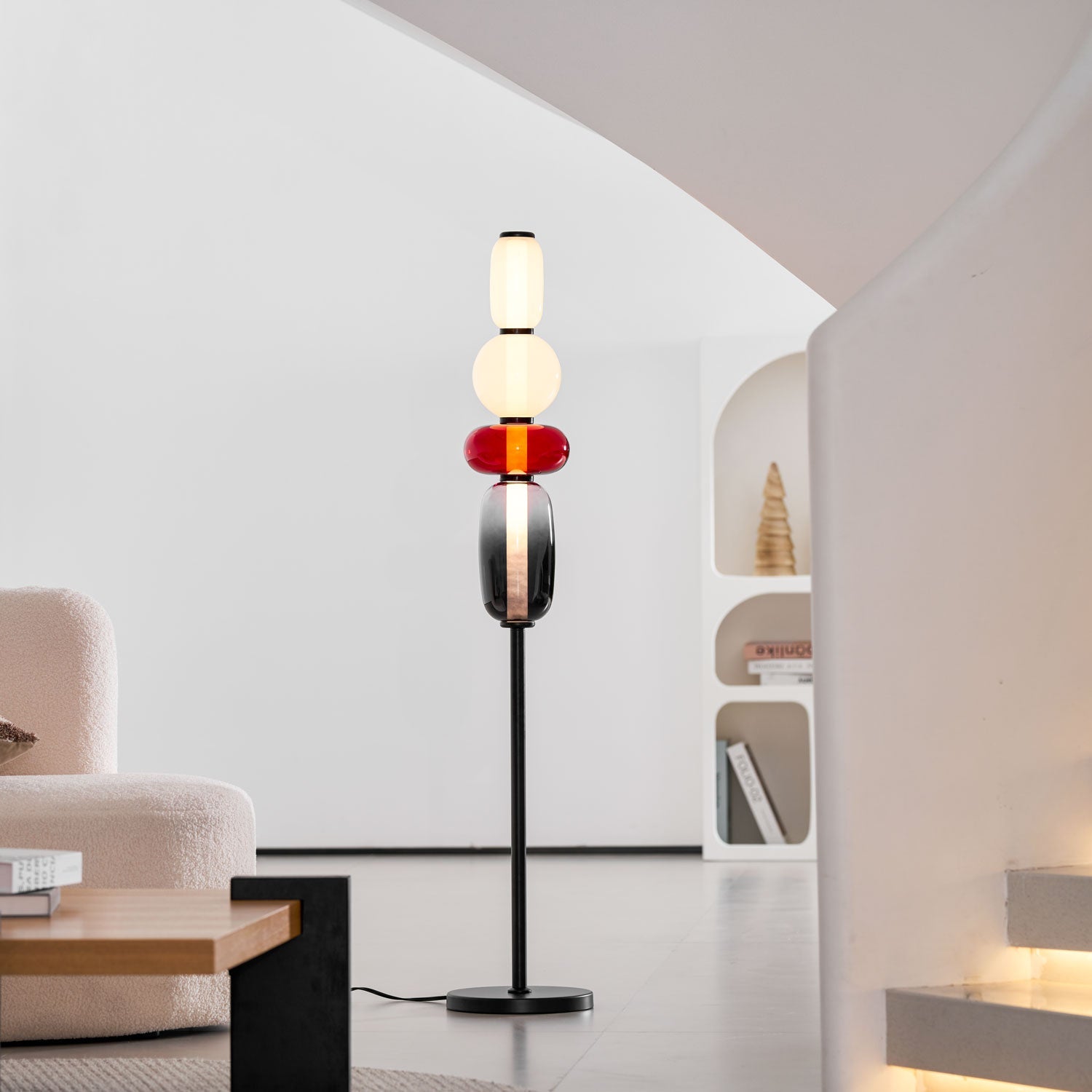 Prisma Hand-Blown Glass Floor Lamp for Living Room & Bedroom