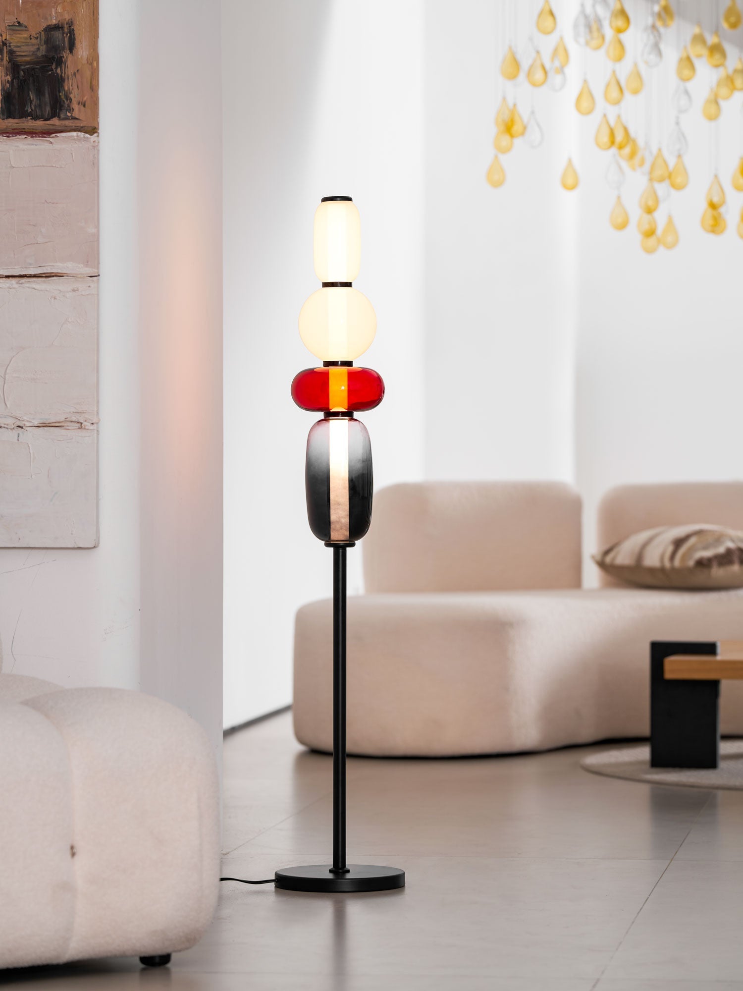 Prisma Hand-Blown Glass Floor Lamp for Living Room & Bedroom
