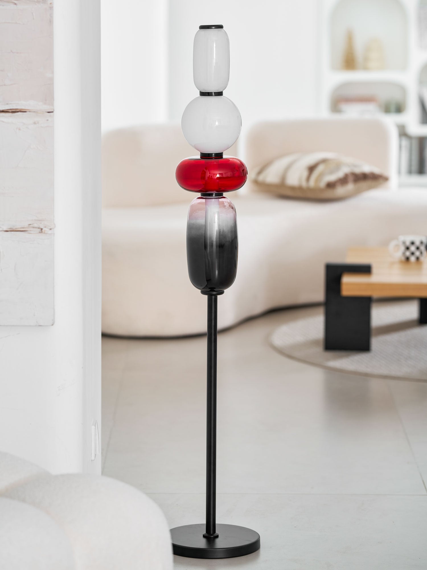 Prisma Hand-Blown Glass Floor Lamp for Living Room & Bedroom