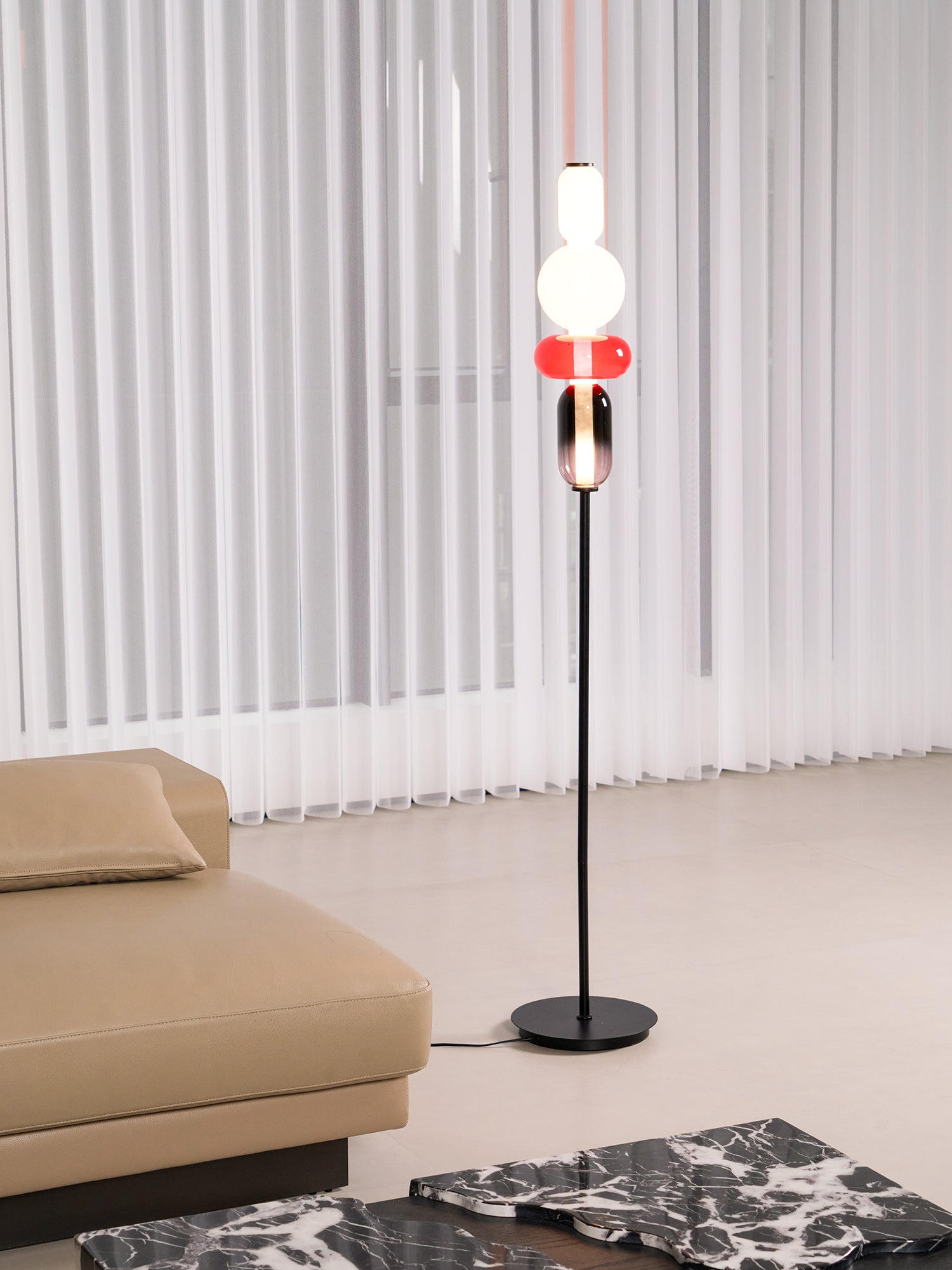 Prisma Hand-Blown Glass Floor Lamp for Living Room & Bedroom