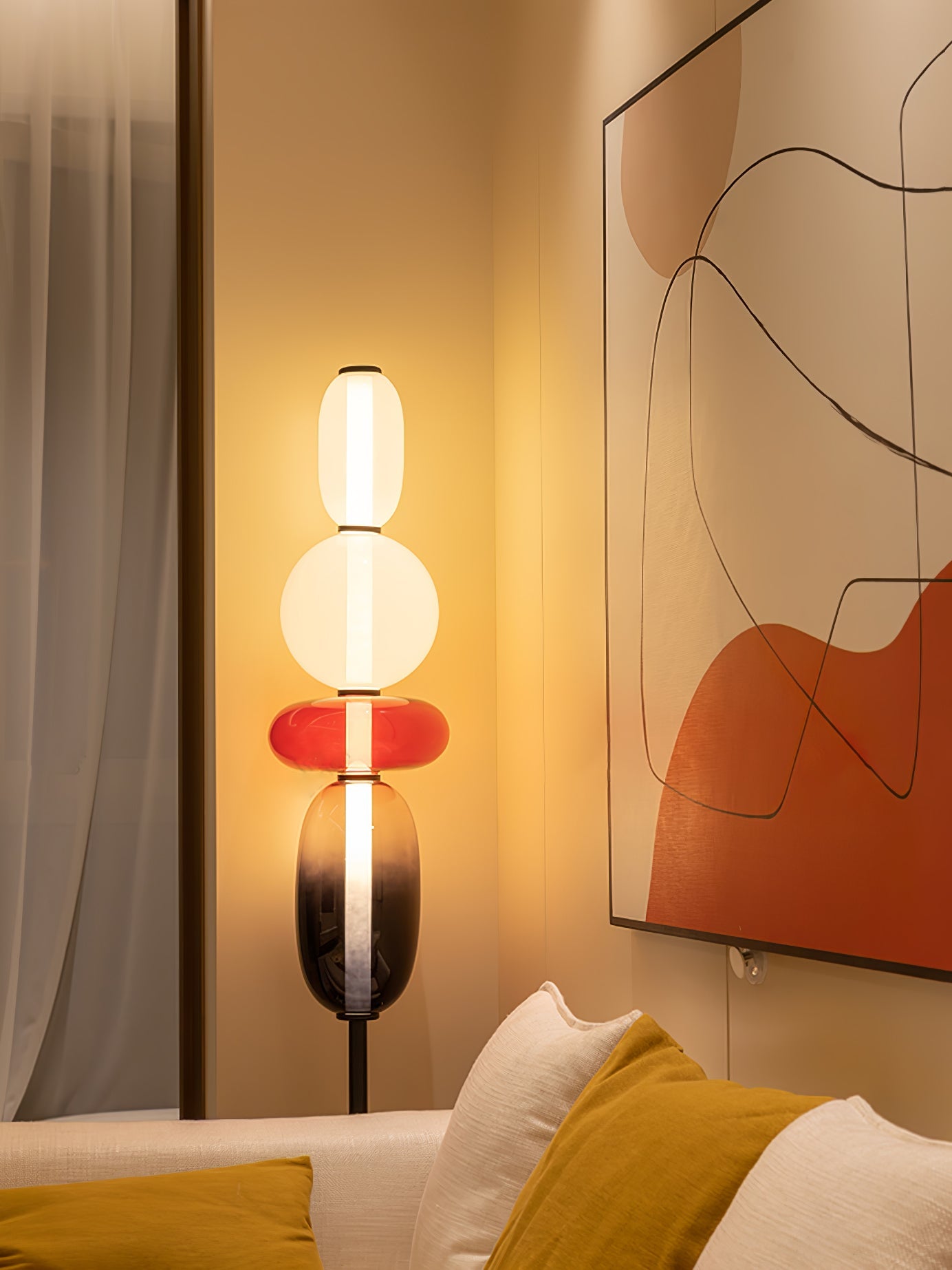 Prisma Hand-Blown Glass Floor Lamp for Living Room & Bedroom
