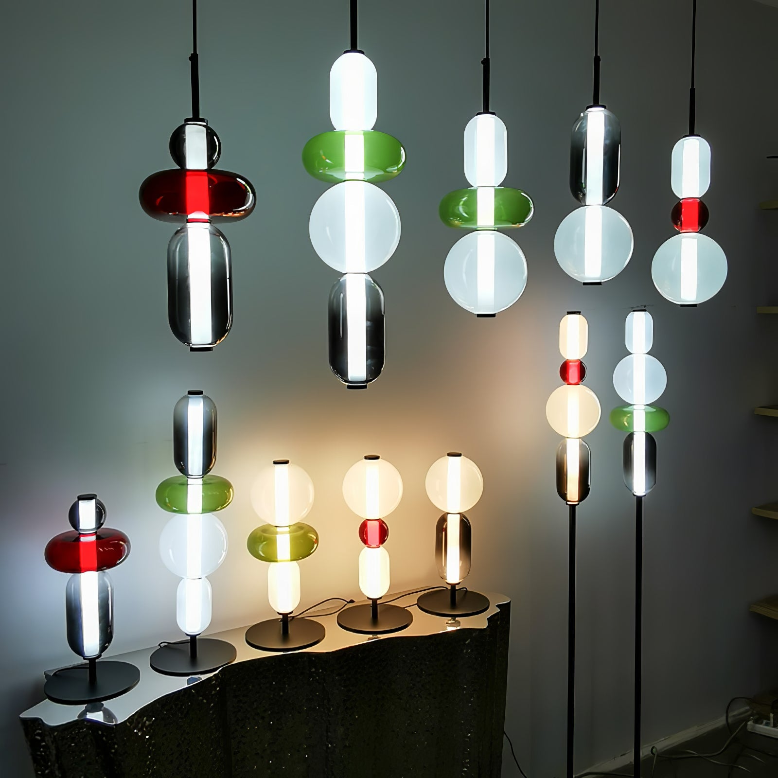 Prisma Hand-Blown Glass Floor Lamp for Living Room & Bedroom
