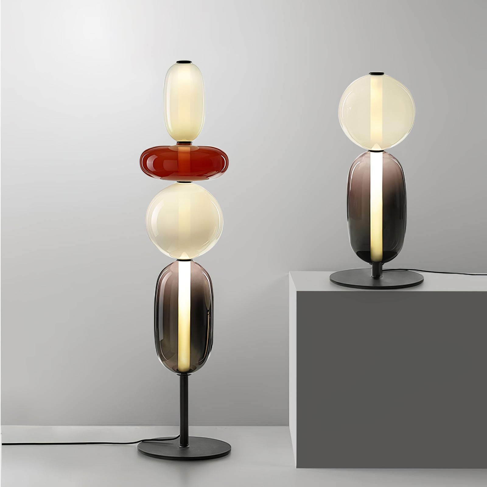 Prisma Hand-Blown Glass Floor Lamp for Living Room & Bedroom