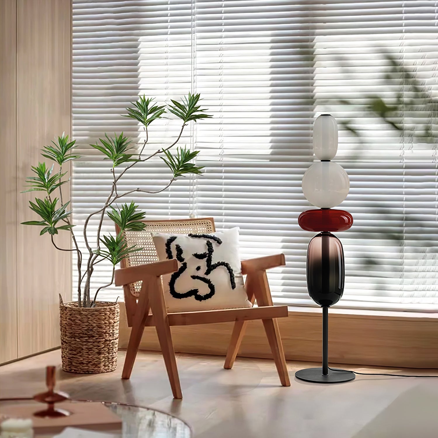Prisma Hand-Blown Glass Floor Lamp for Living Room & Bedroom