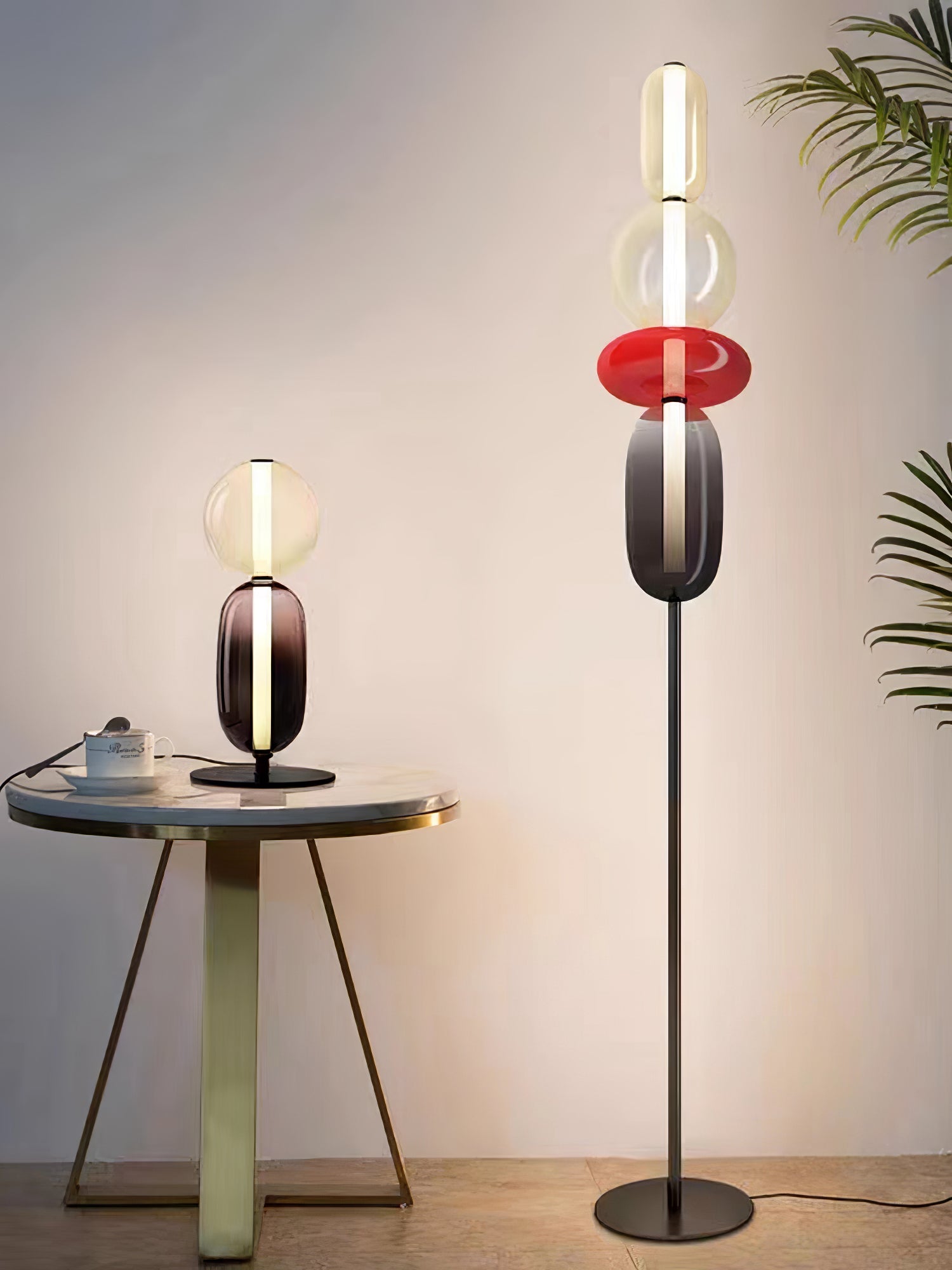 Prisma Hand-Blown Glass Floor Lamp for Living Room & Bedroom