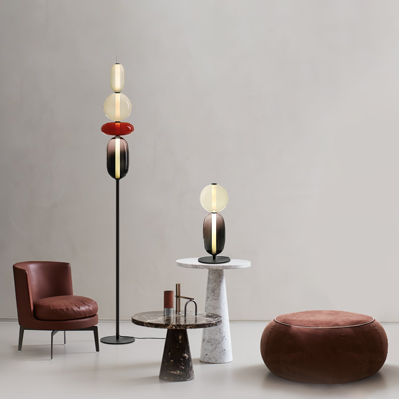 Prisma Hand-Blown Glass Floor Lamp for Living Room & Bedroom