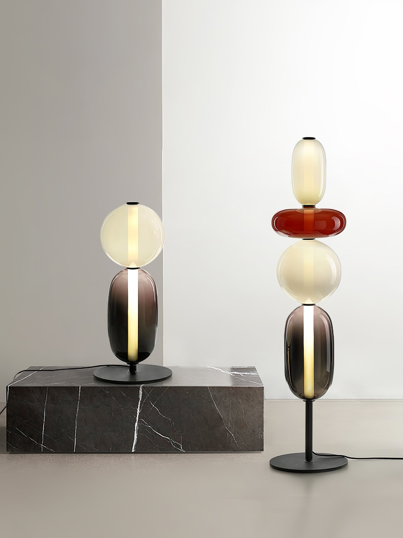 Prisma Hand-Blown Glass Floor Lamp for Living Room & Bedroom