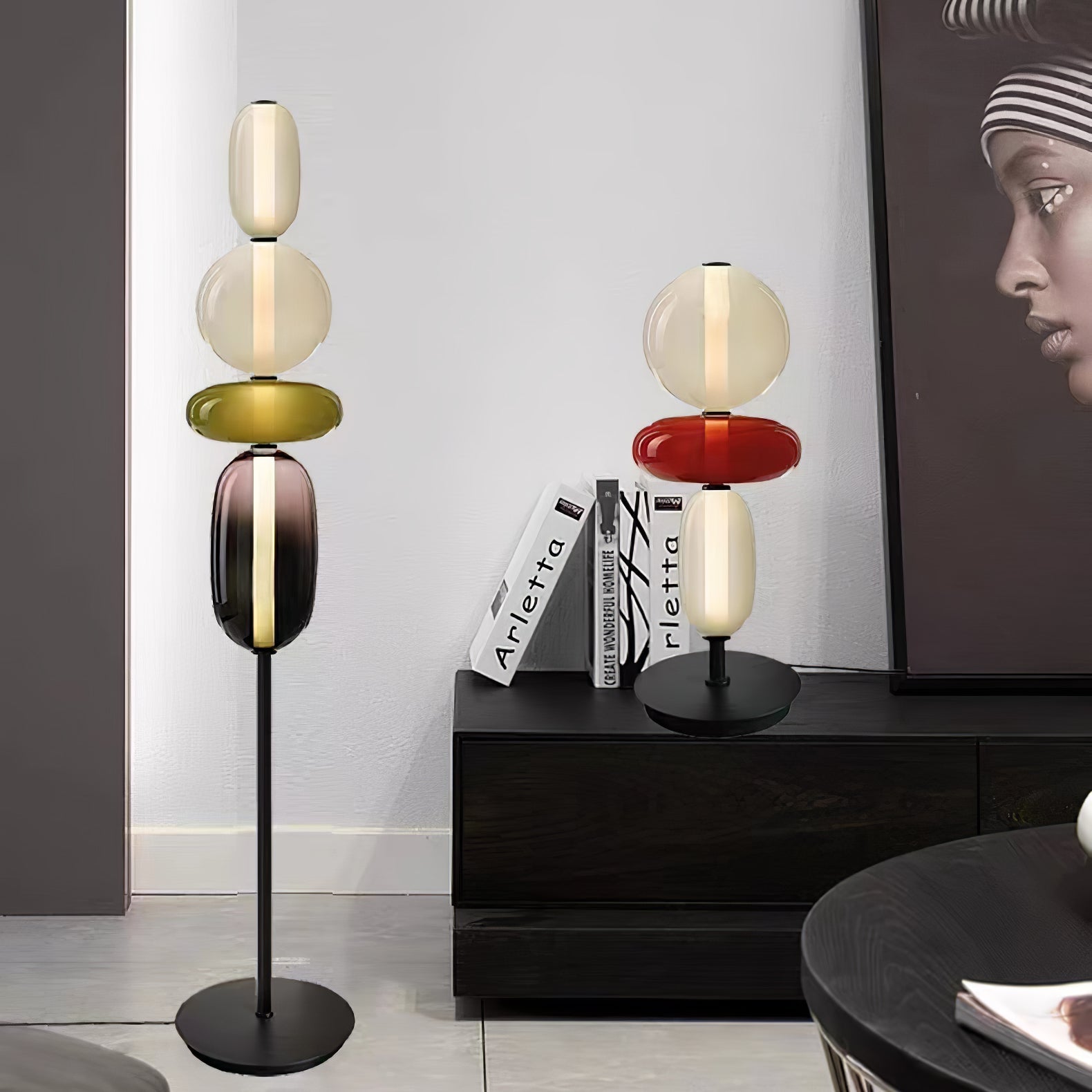 Prisma Hand-Blown Glass Floor Lamp for Living Room & Bedroom