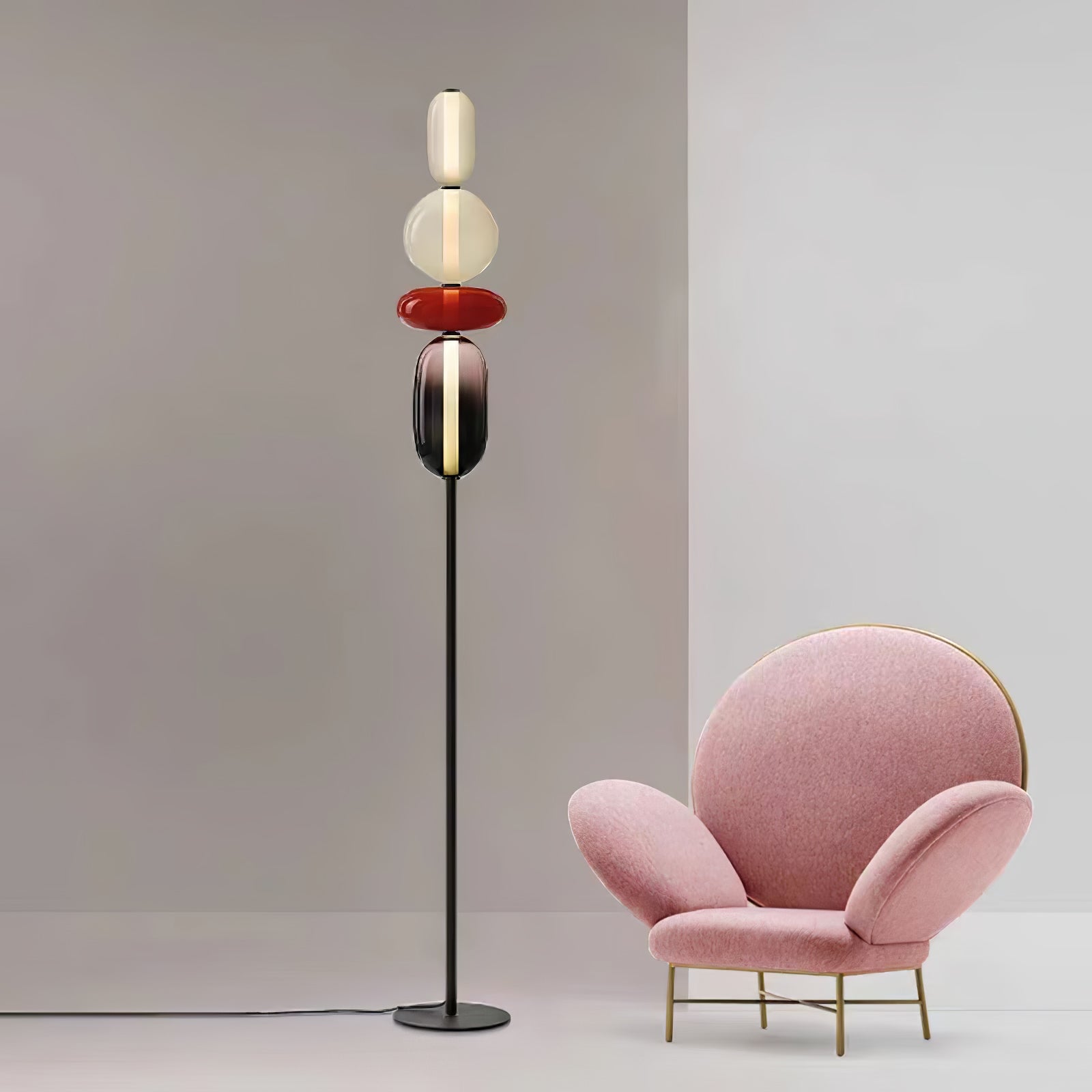Prisma Hand-Blown Glass Floor Lamp for Living Room & Bedroom