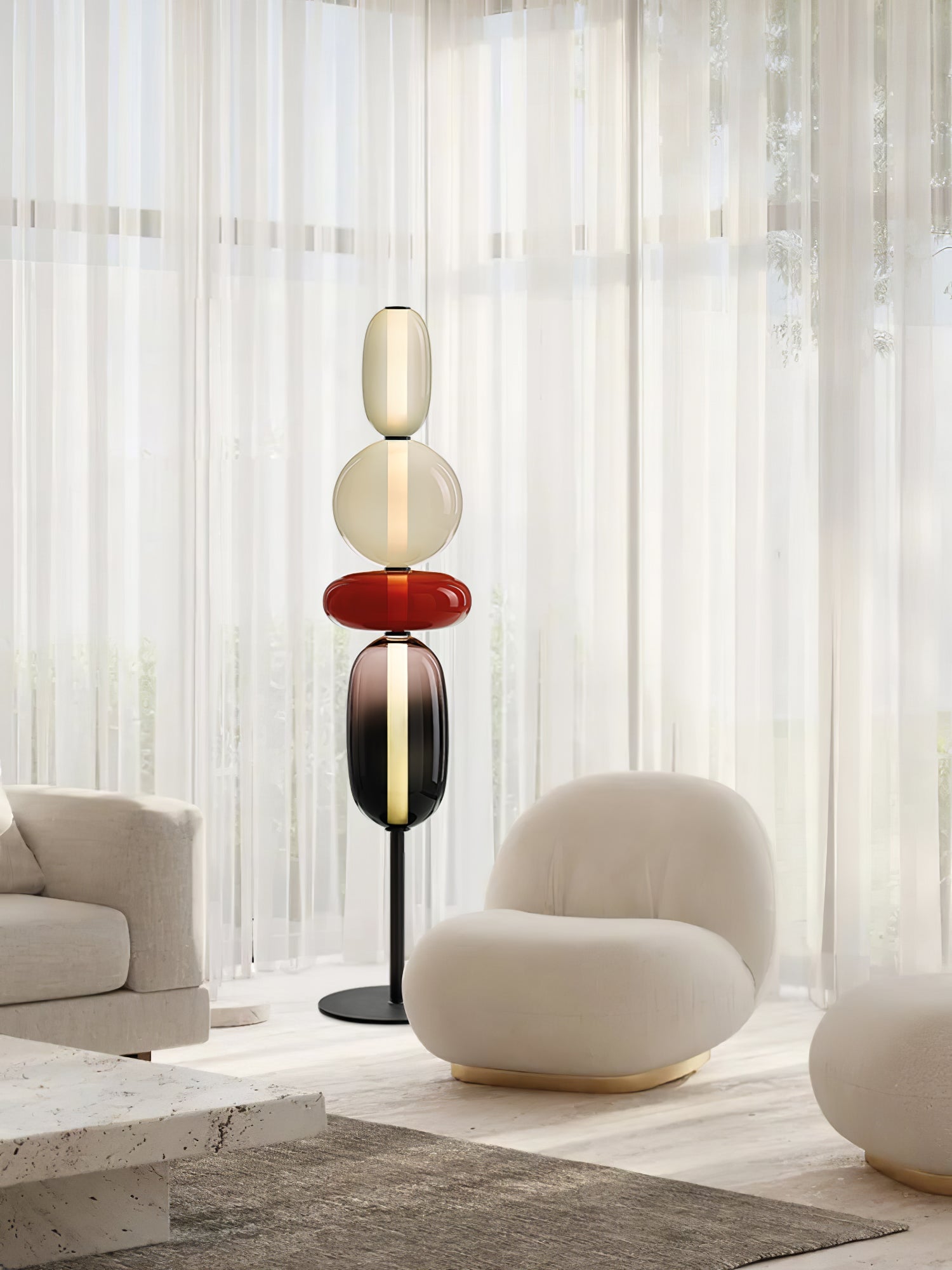 Prisma Hand-Blown Glass Floor Lamp for Living Room & Bedroom