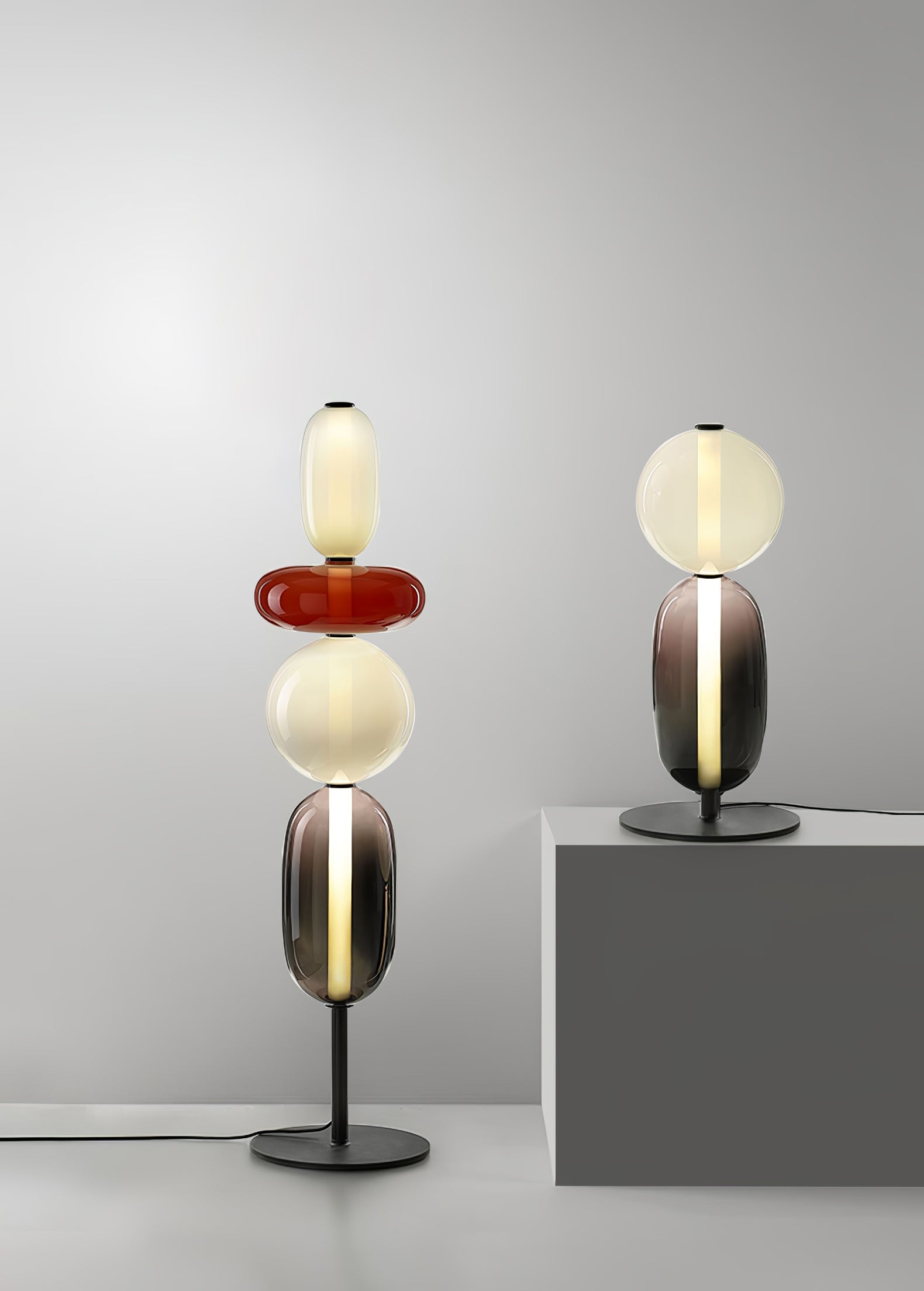 Prisma Hand-Blown Glass Floor Lamp for Living Room & Bedroom