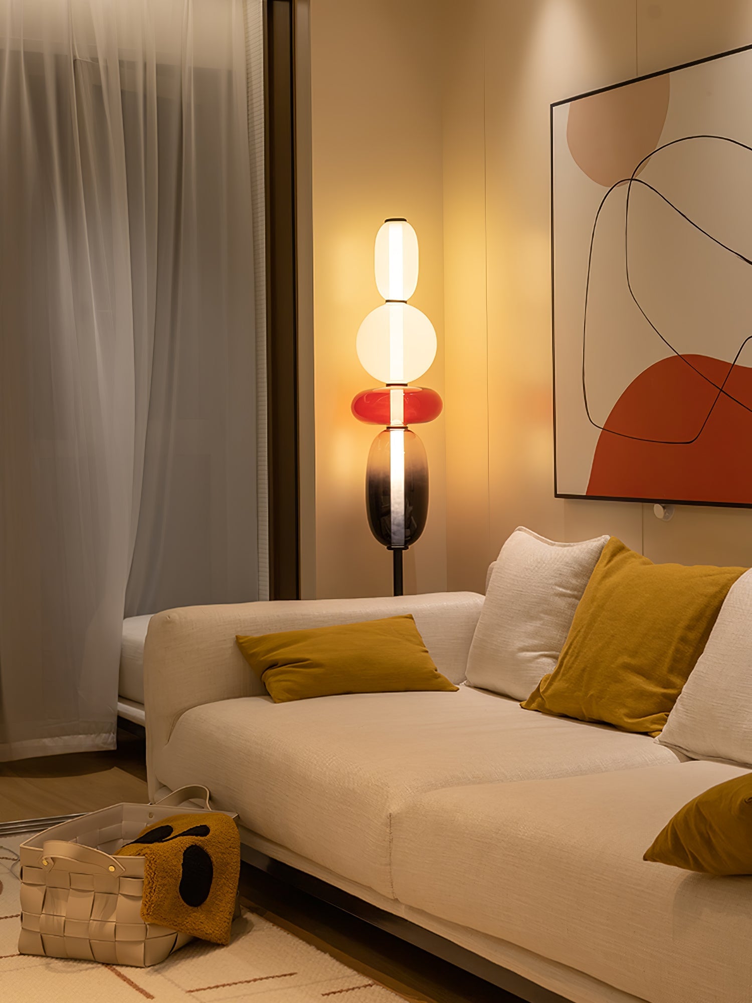 Prisma Hand-Blown Glass Floor Lamp for Living Room & Bedroom