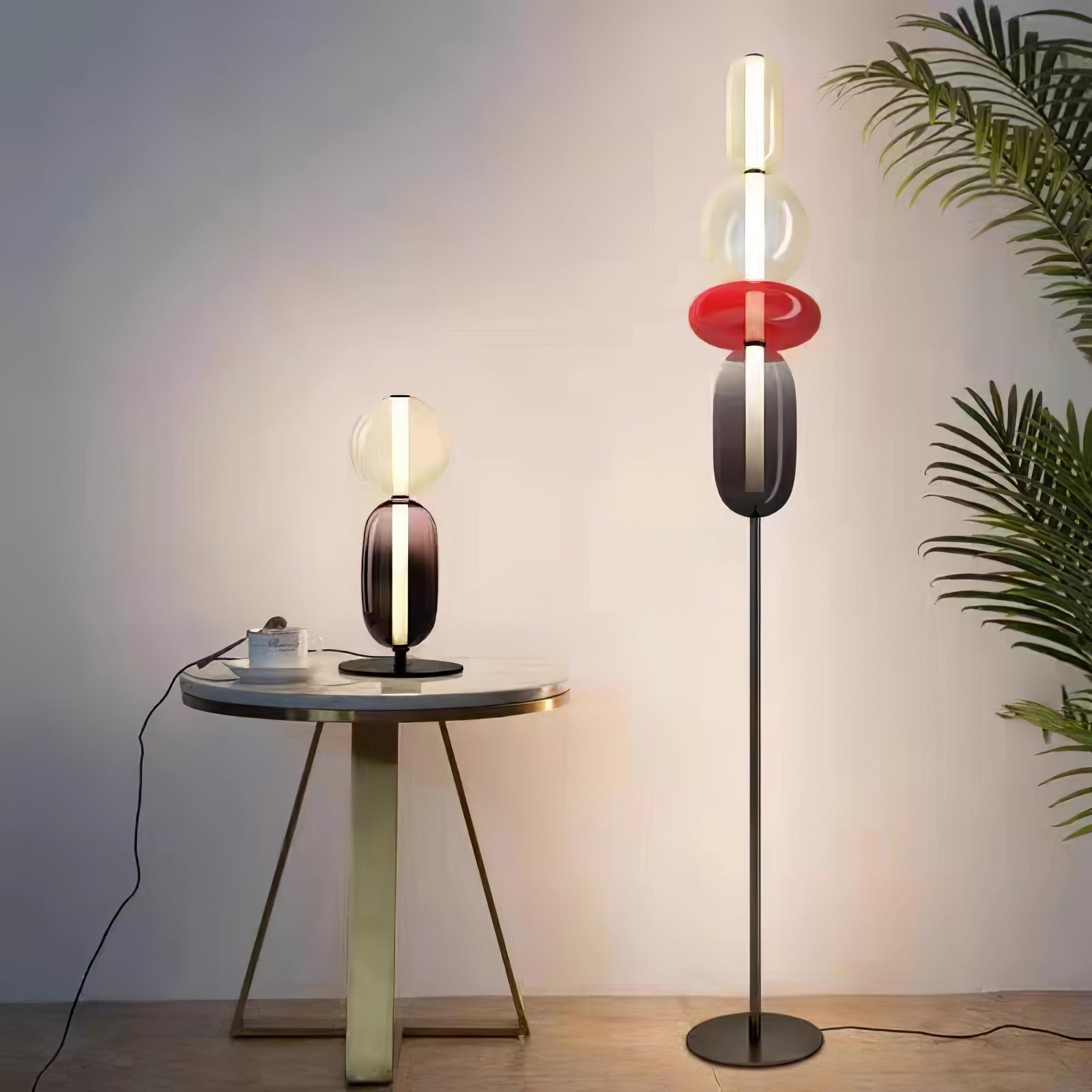Prisma Hand-Blown Glass Floor Lamp for Living Room & Bedroom