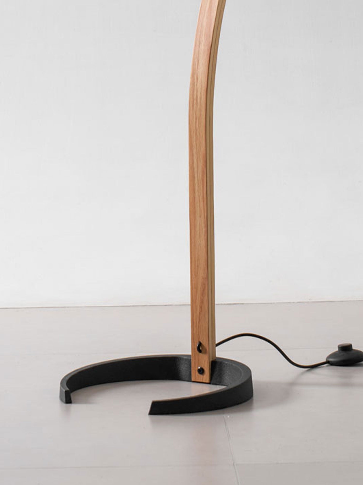 Linden Scandinavian Beechwood and Iron Floor Lamp for Living Rooms