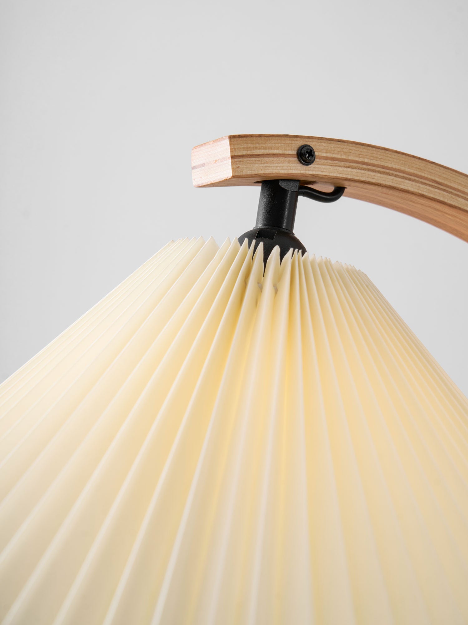 Linden Scandinavian Beechwood and Iron Floor Lamp for Living Rooms