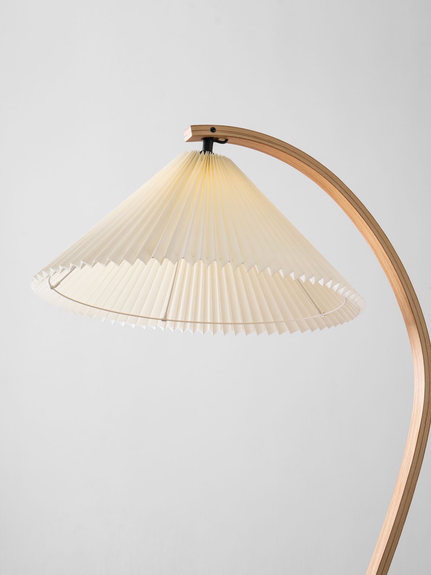 Linden Scandinavian Beechwood and Iron Floor Lamp for Living Rooms
