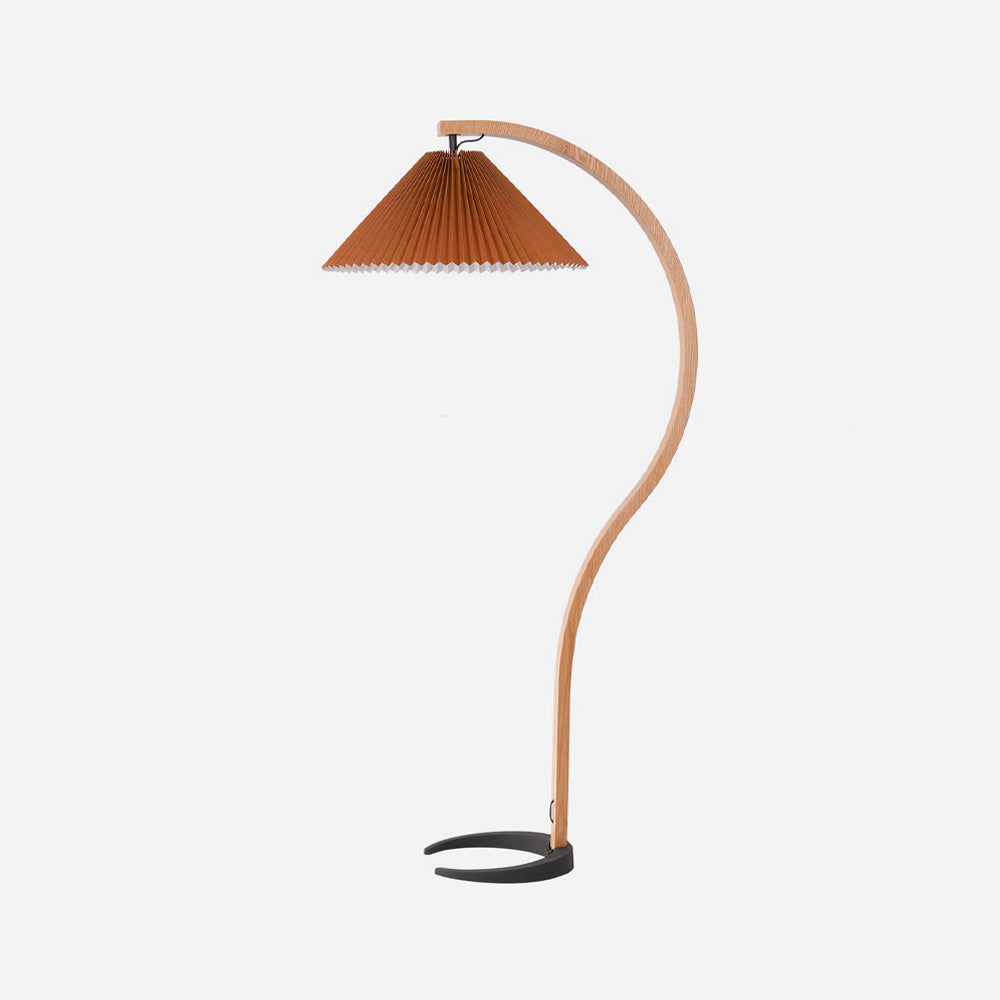 Linden Scandinavian Beechwood and Iron Floor Lamp for Living Rooms