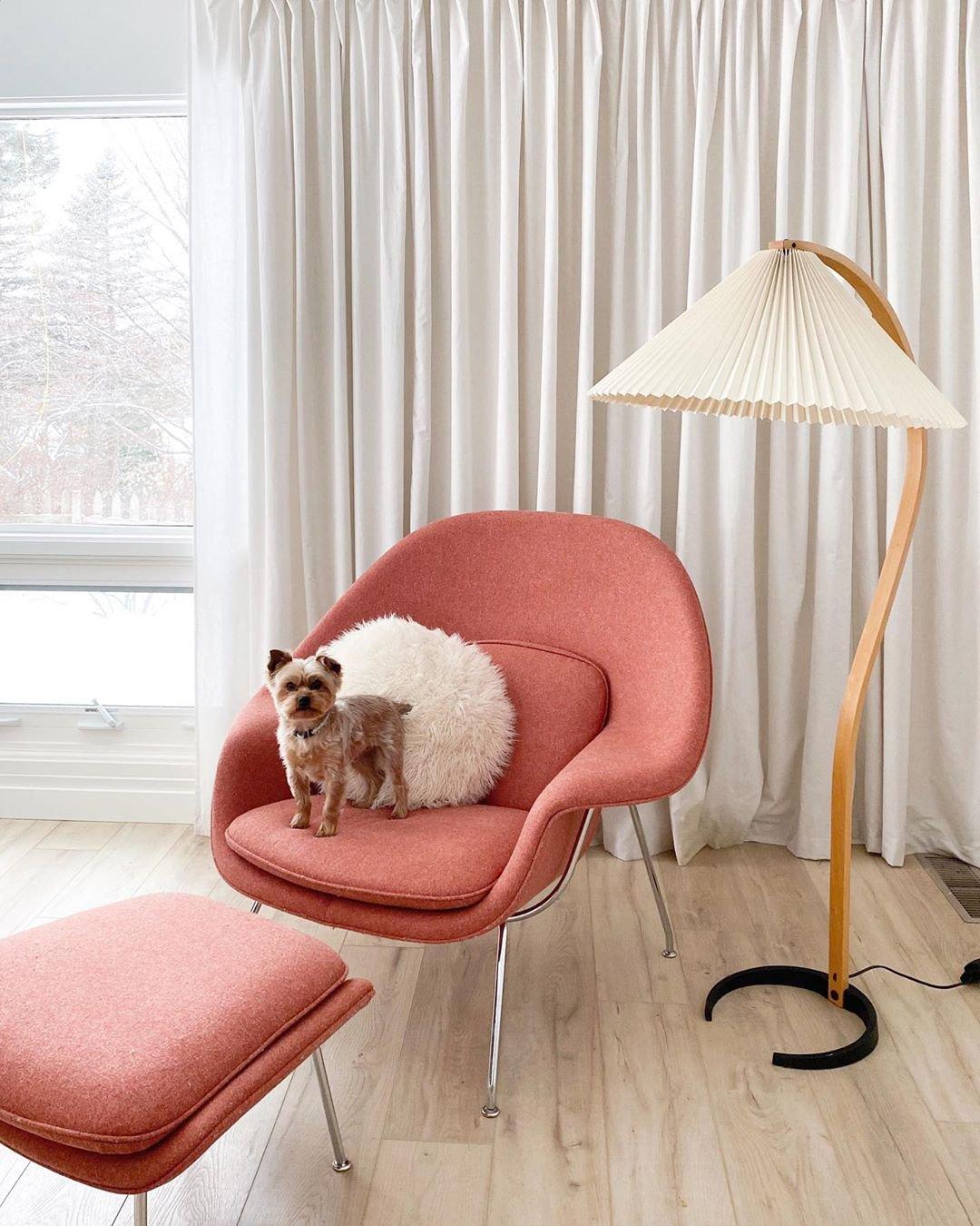 Linden Scandinavian Beechwood and Iron Floor Lamp for Living Rooms