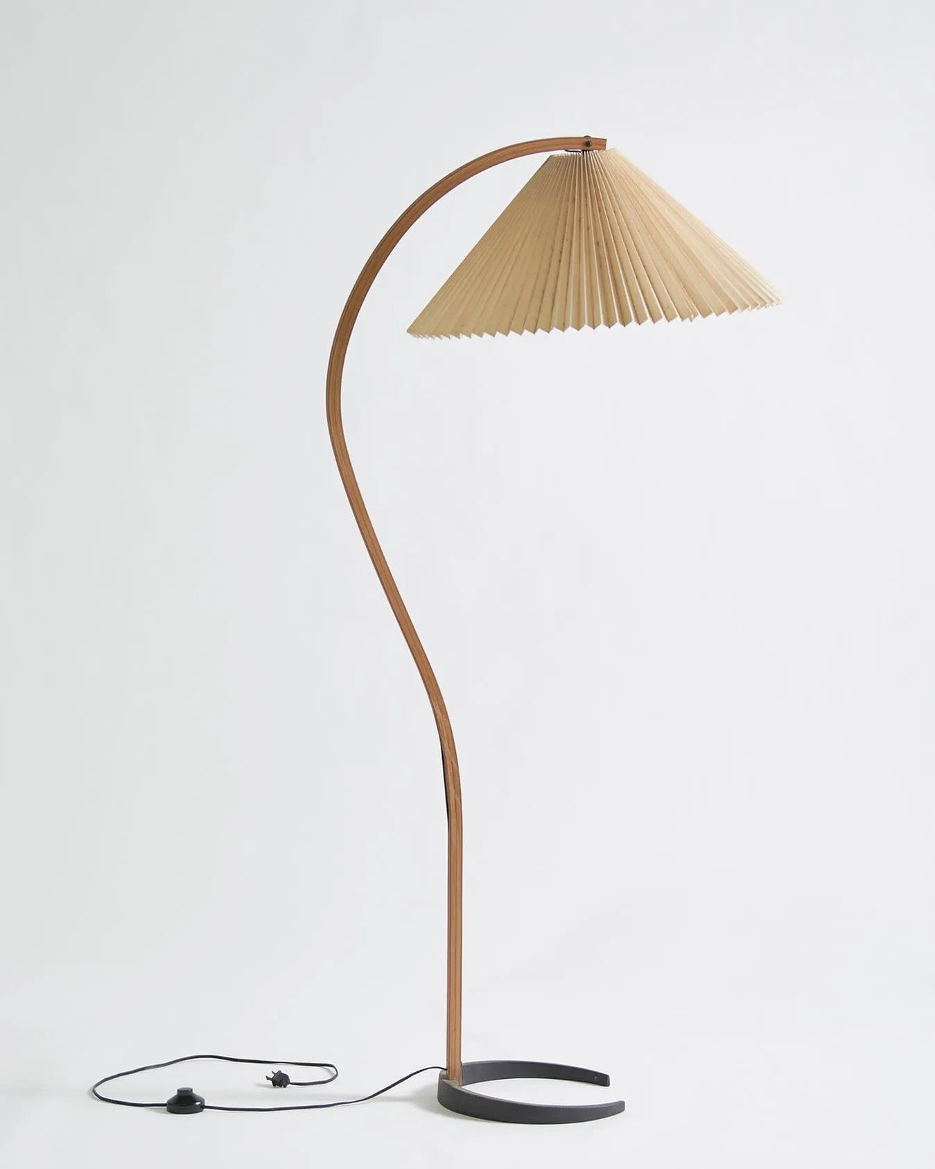 Linden Scandinavian Beechwood and Iron Floor Lamp for Living Rooms