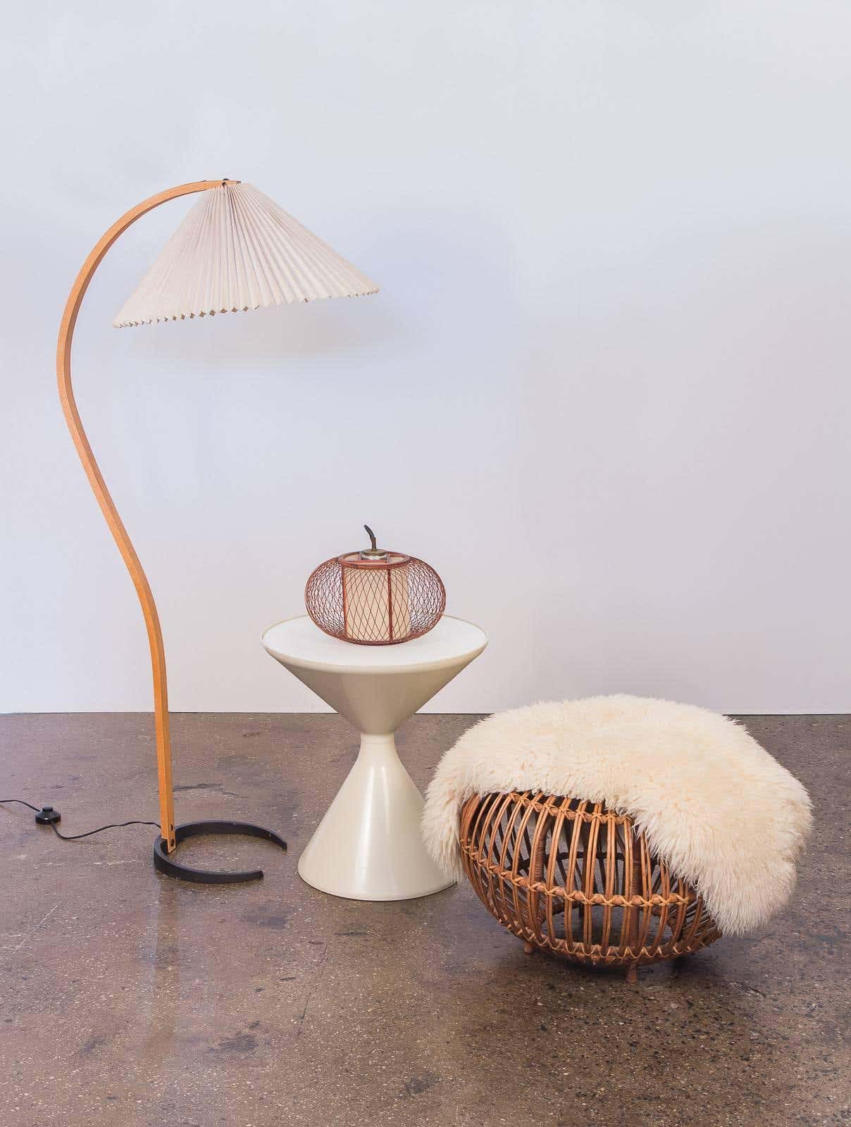 Linden Scandinavian Beechwood and Iron Floor Lamp for Living Rooms