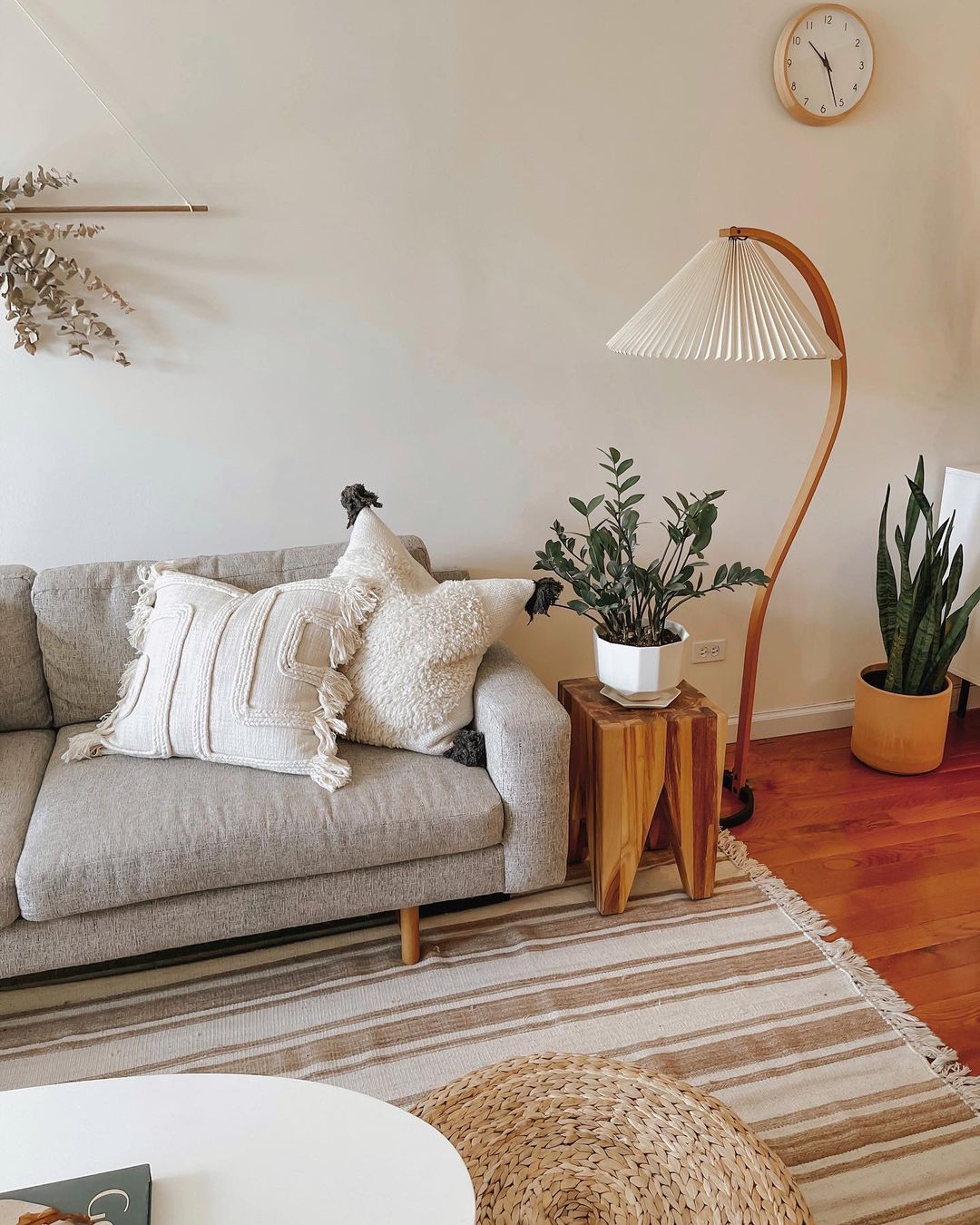 Linden Scandinavian Beechwood and Iron Floor Lamp for Living Rooms