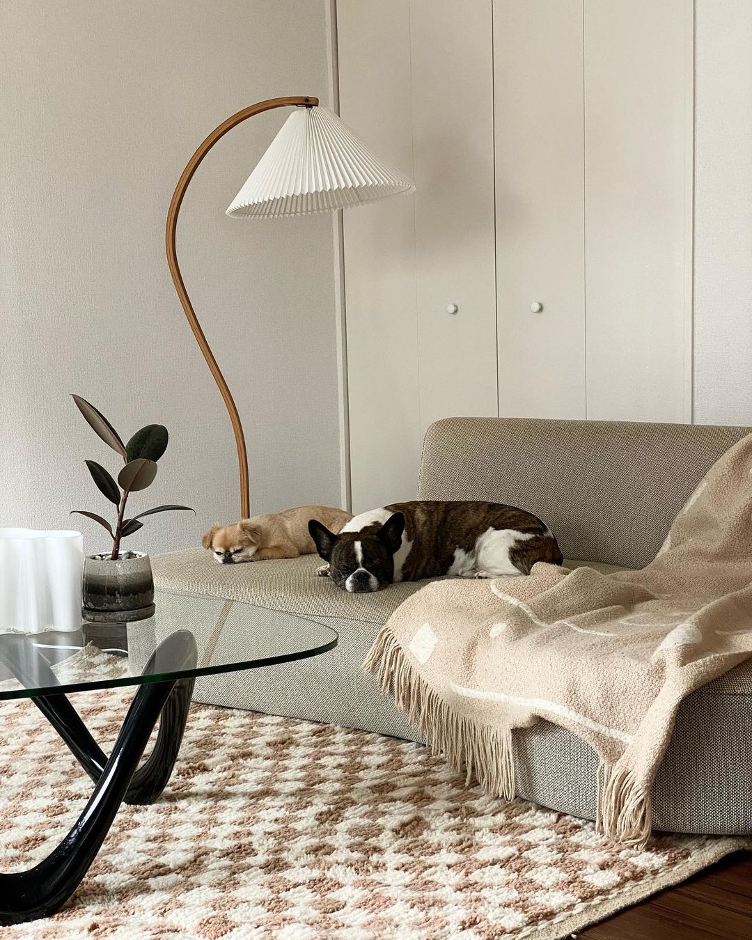 Linden Scandinavian Beechwood and Iron Floor Lamp for Living Rooms