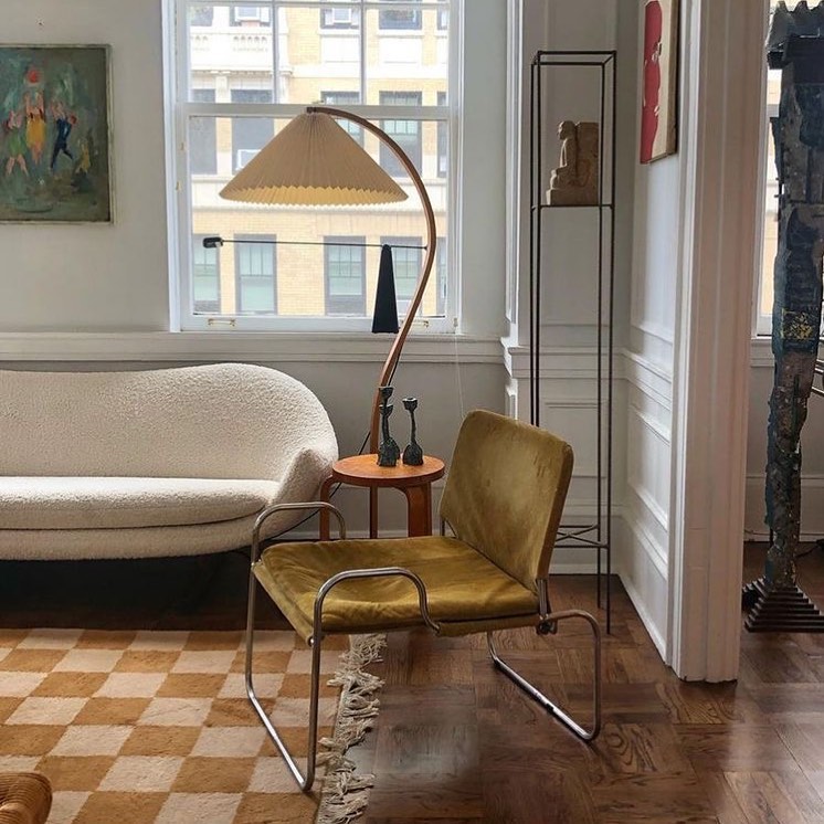 Linden Scandinavian Beechwood and Iron Floor Lamp for Living Rooms