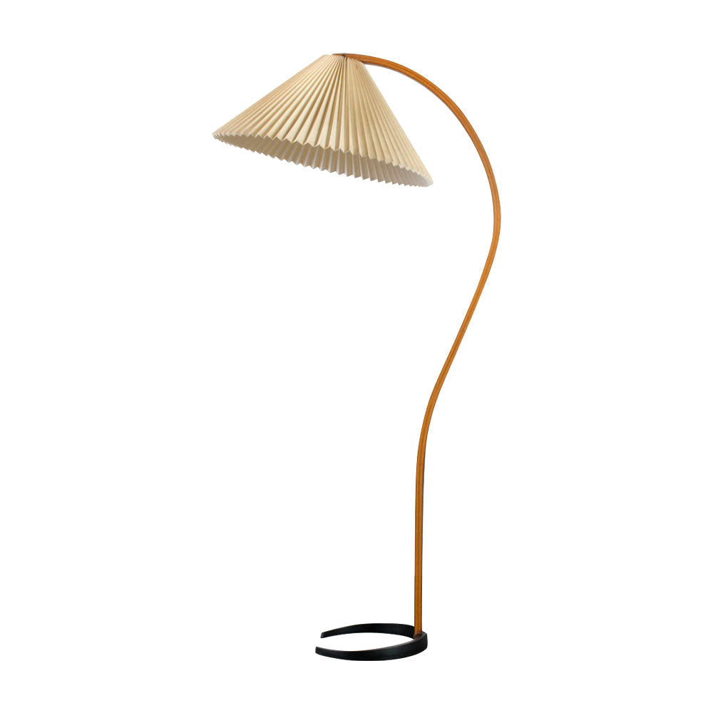 Linden Scandinavian Beechwood and Iron Floor Lamp for Living Rooms